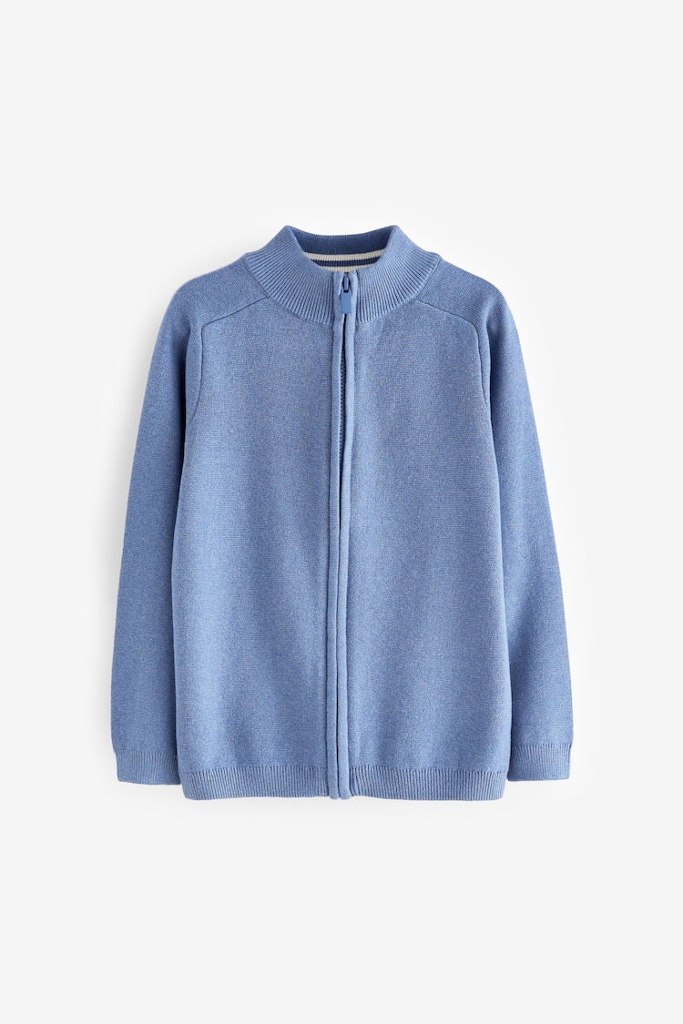 Blue Zip Through Knitted Cardigan (3-16yrs) - Image 1 of 1