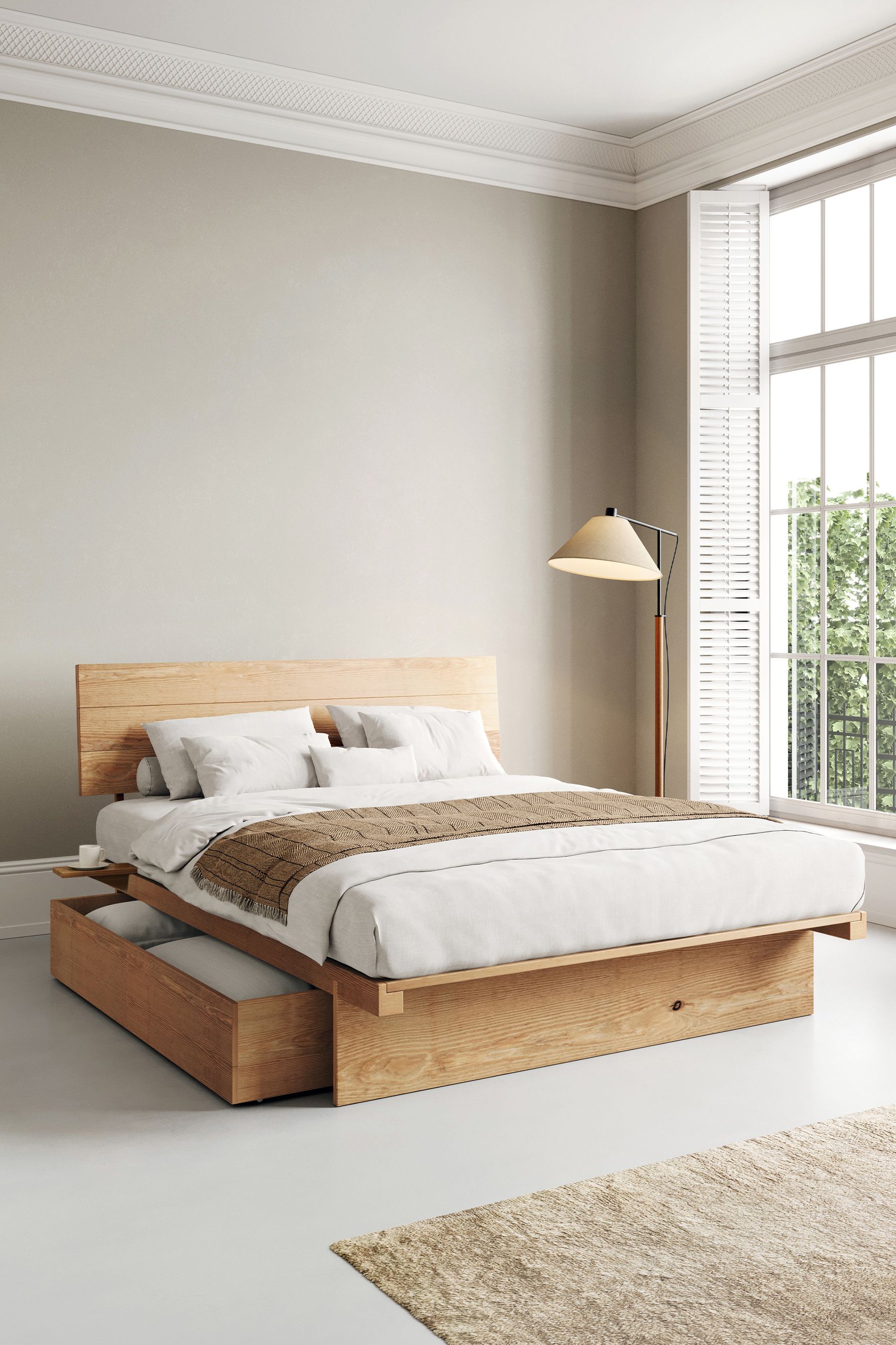 Buy Get Laid Beds Honey Japanese Solid Wood Storage Bed Combo from the
