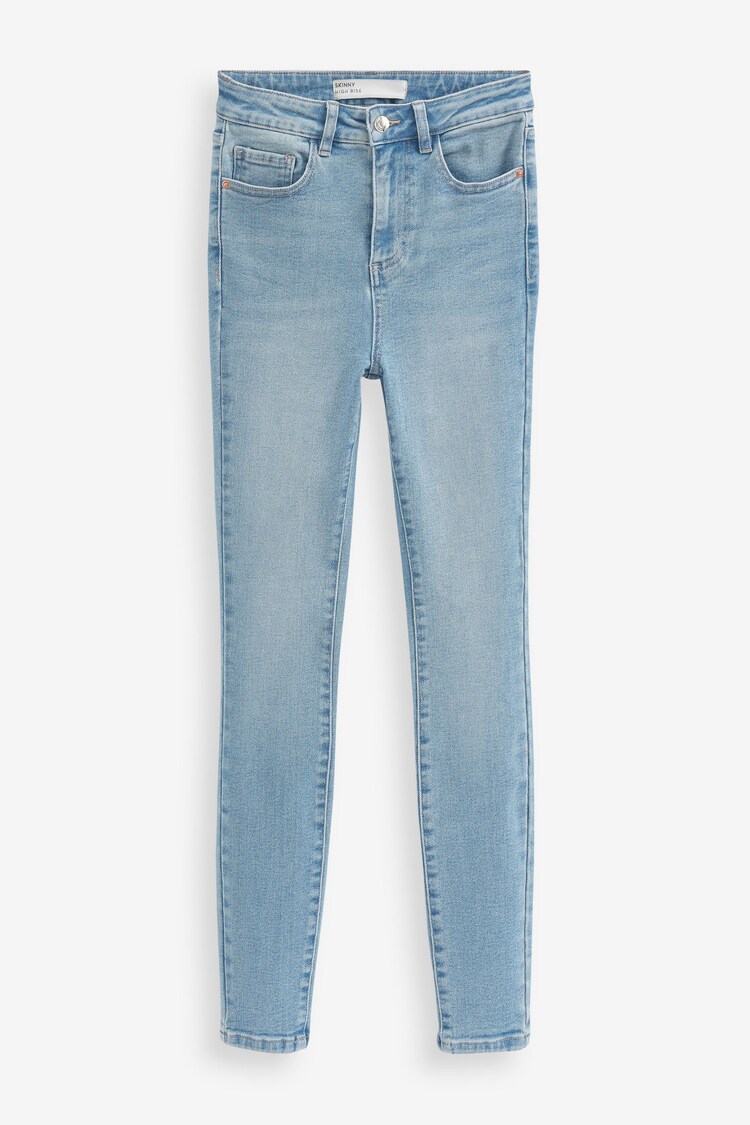 Mittelblau - Superweiche Skinny Jeans mit hohem Bund - Bild 1 von 1