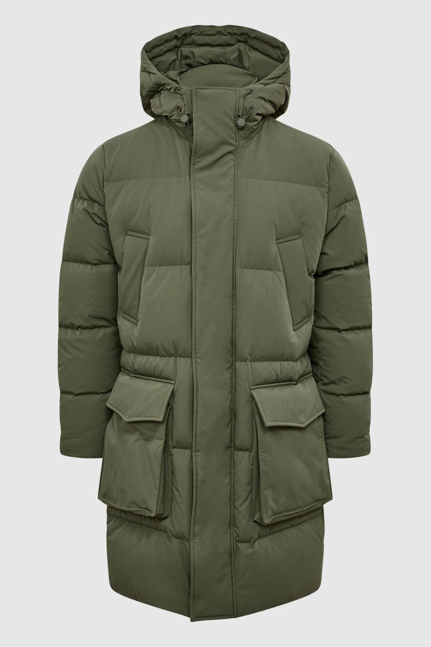 Buy Reiss Khaki Skye Hooded Mid Length Puffer Jacket from Next Ireland