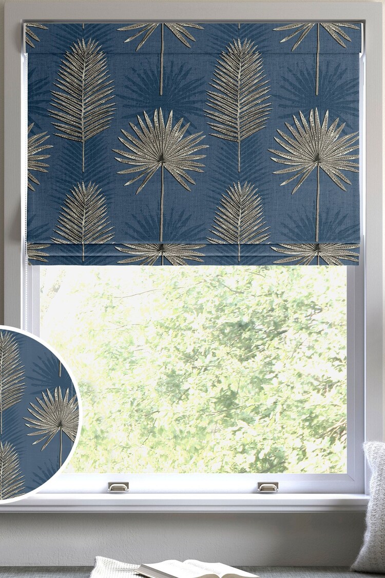 Ink Blue Sellus Made To Measure Roman 100% Cotton Blind - Image 1 of 1