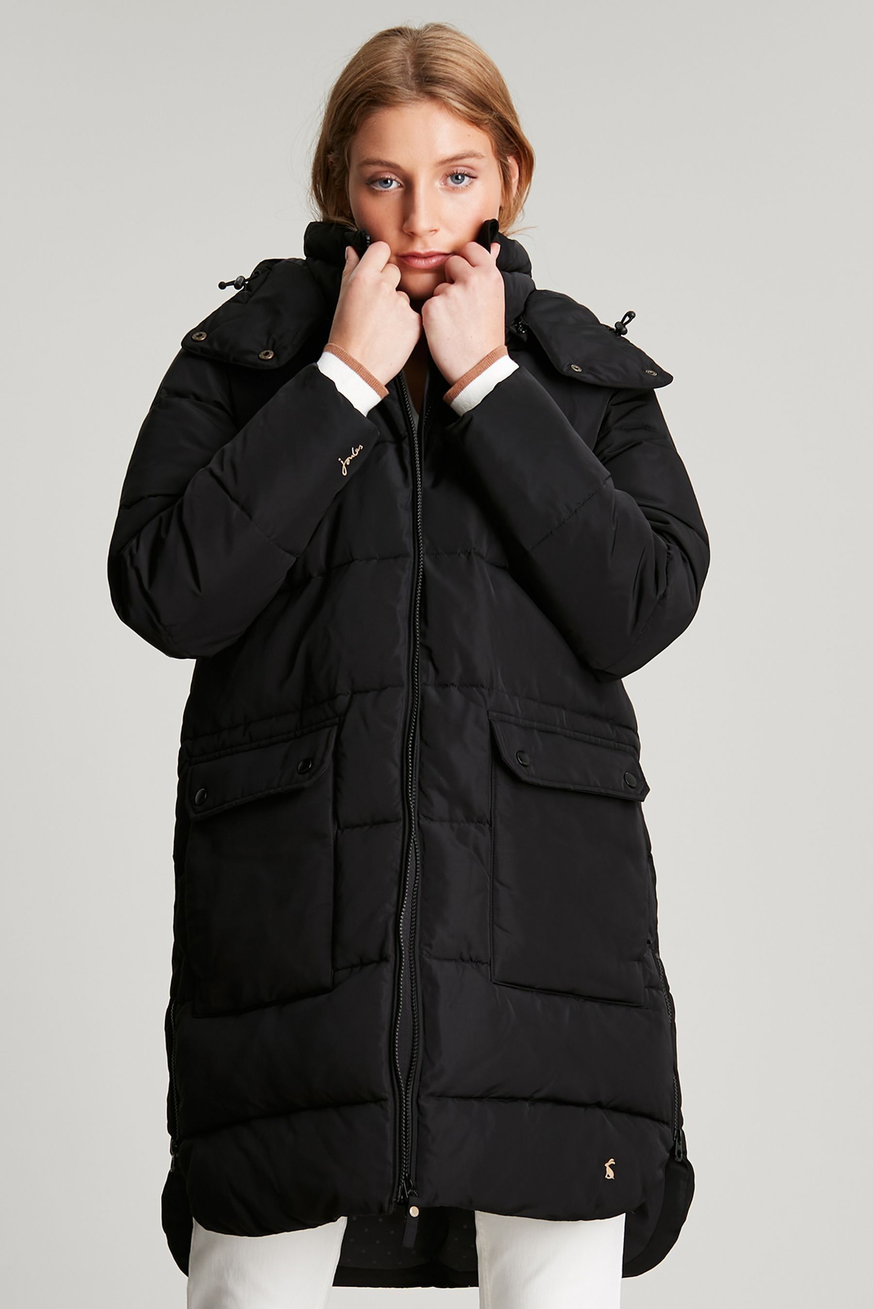 Buy Joules Whitwell Mid-Length Black Puffer Jacket from Next Ireland