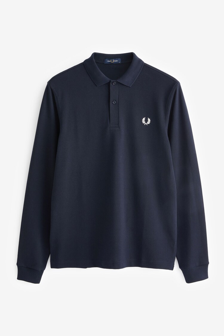 Темно-синий - Однотонная рубашка поло Fred Perry - Image 1 of 1