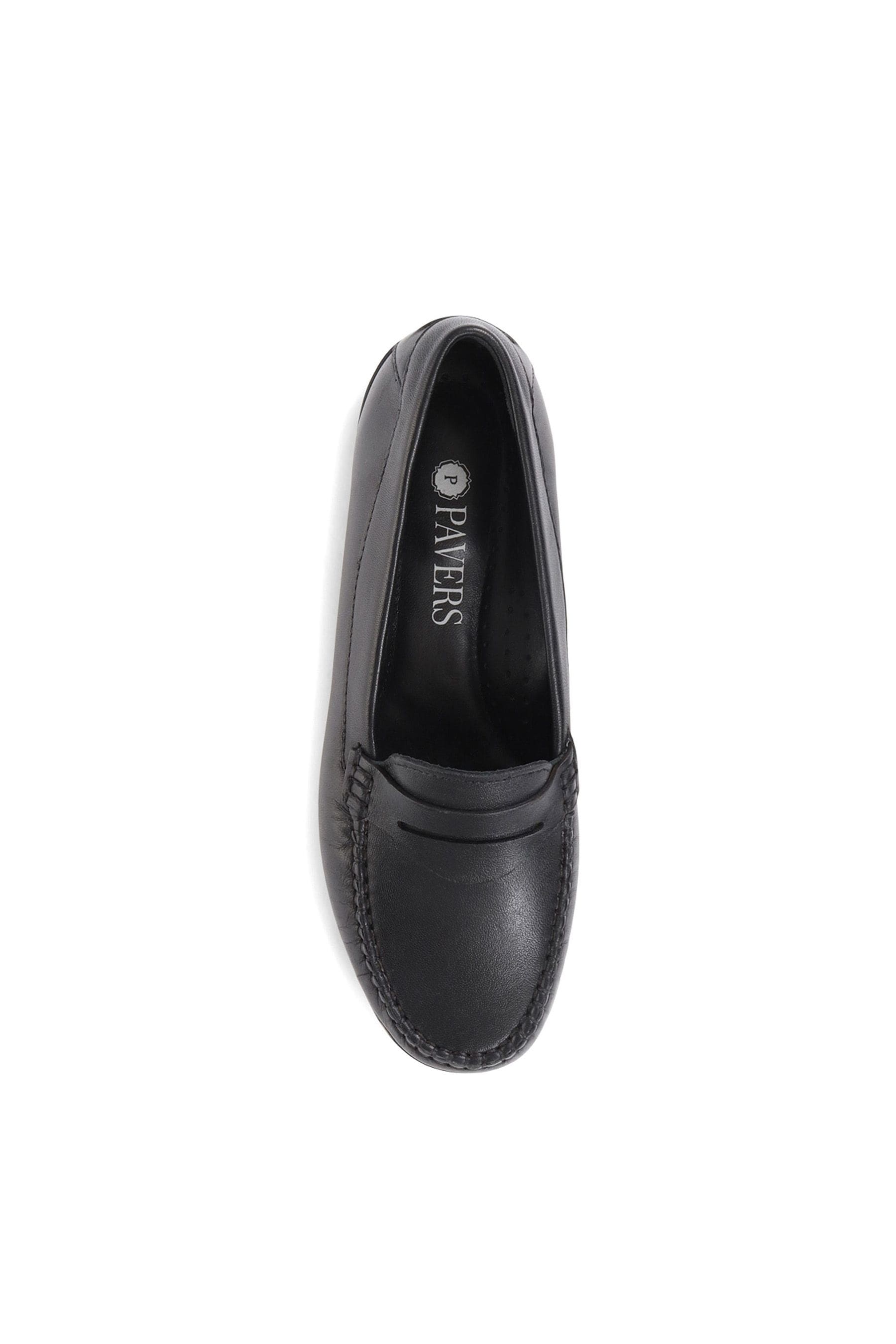 Buy Pavers Wide Fit Leather Penny Black Loafers from the Next UK online