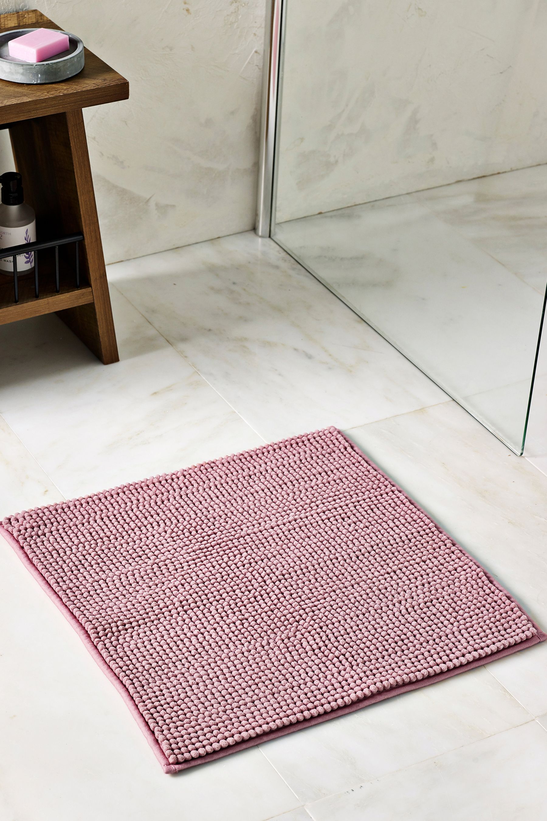 Buy Dusky Pink Bobble Shower Bath Mat from the Next UK online shop