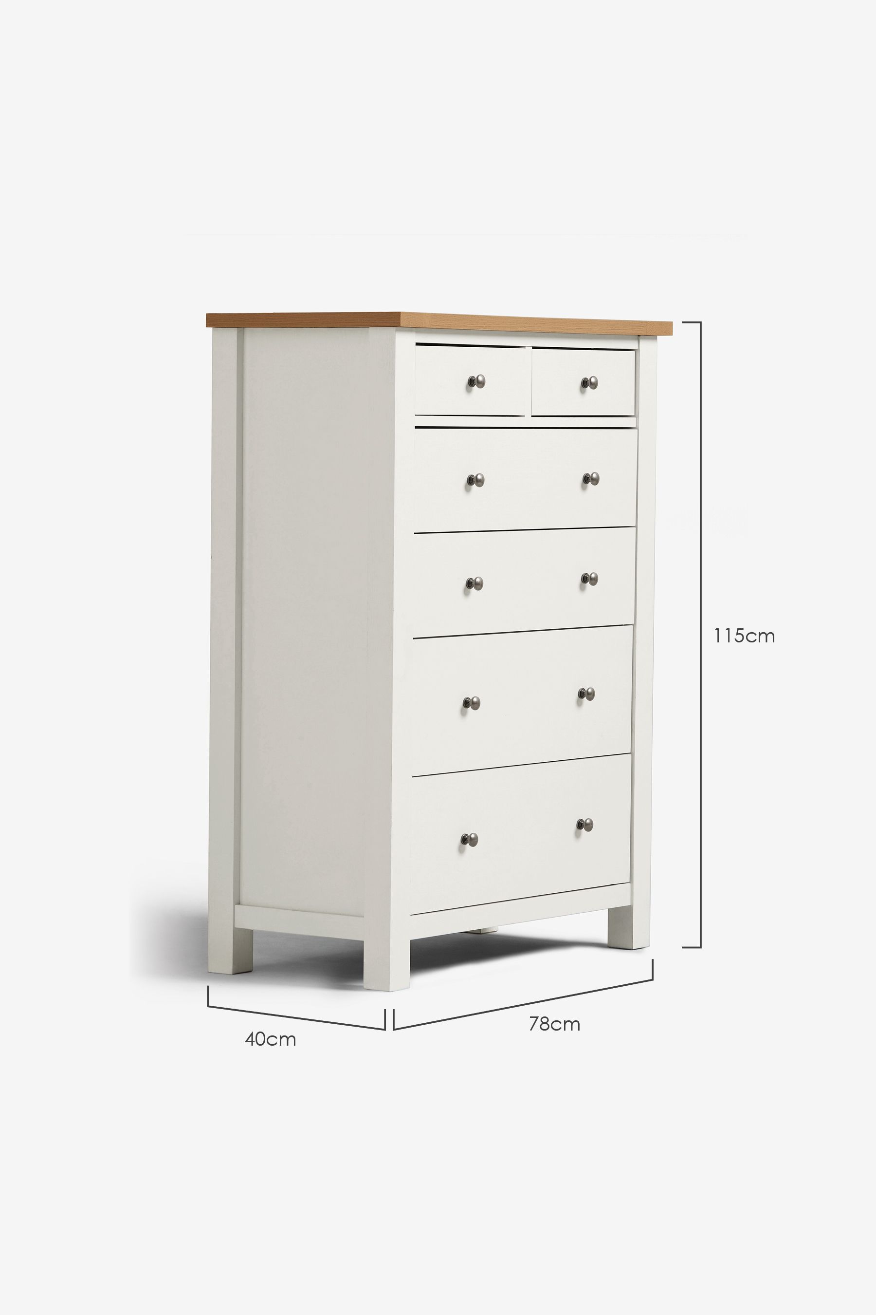 Buy Chalk White Malvern Paint Effect 6 Drawer Chest of Drawers from the