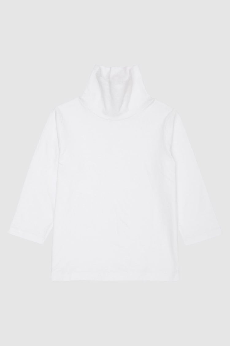 Reiss Ivory Carey 9-14 yrs Cotton Blend Roll Neck Top - Image 1 of 1