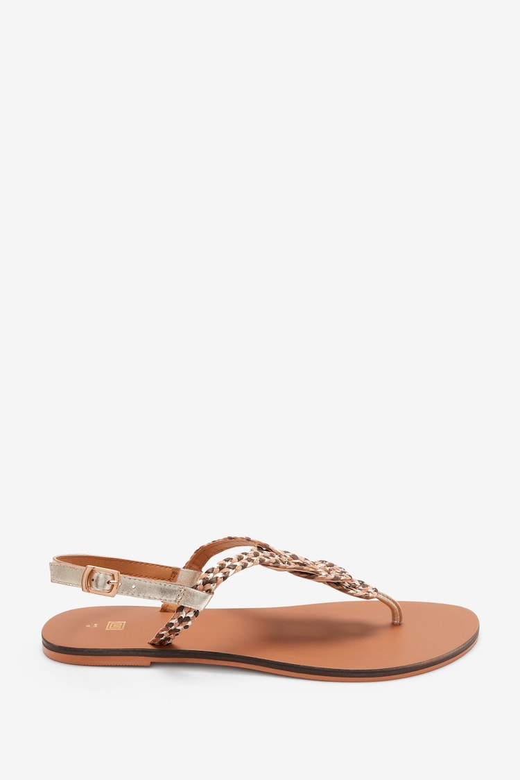 Multi Leather Plaited Knot Sandals - Image 1 of 1