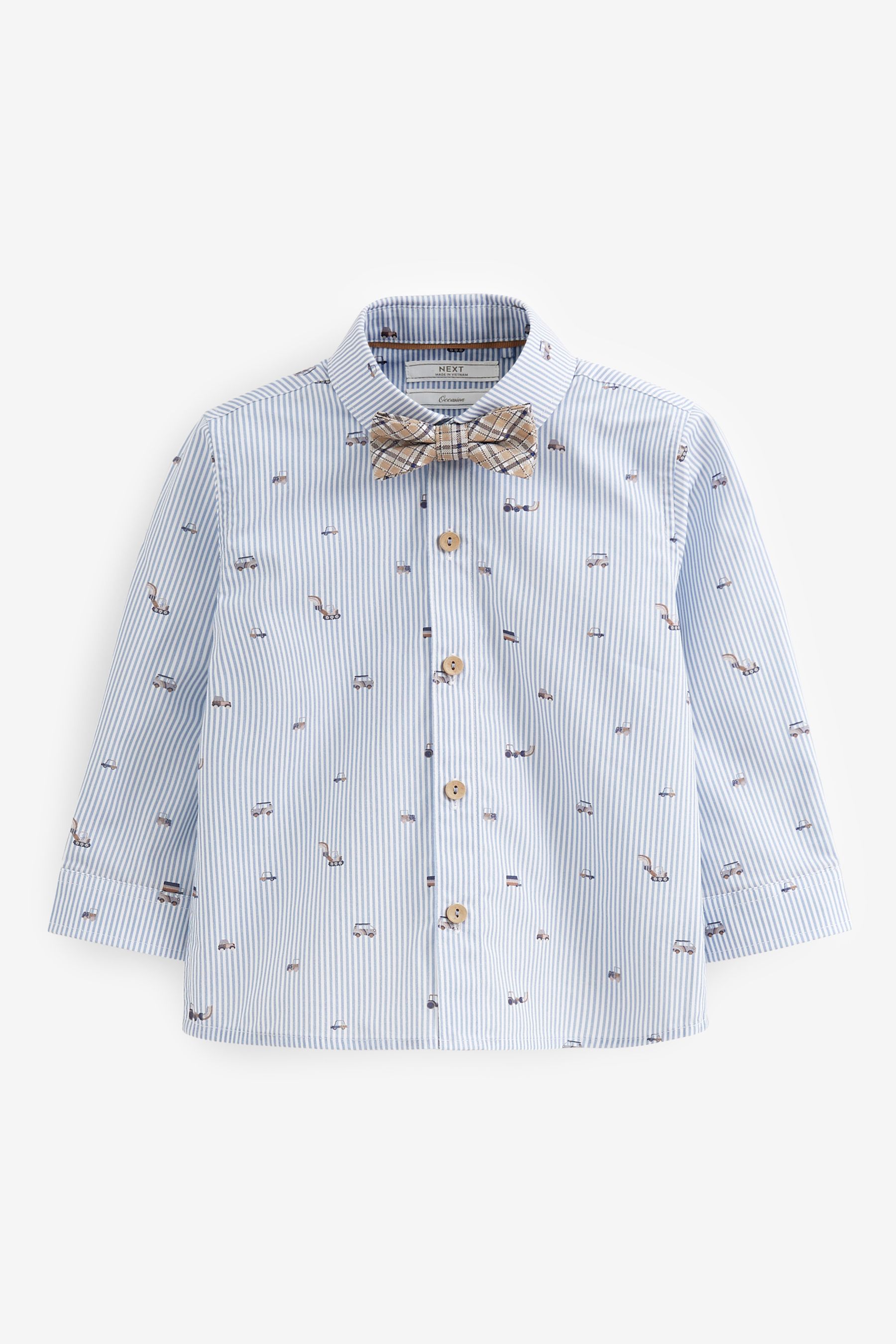 Buy Navy Blue Check Waistcoat Set With Shirt & Bow Tie (3mths7yrs) from the Next UK online shop