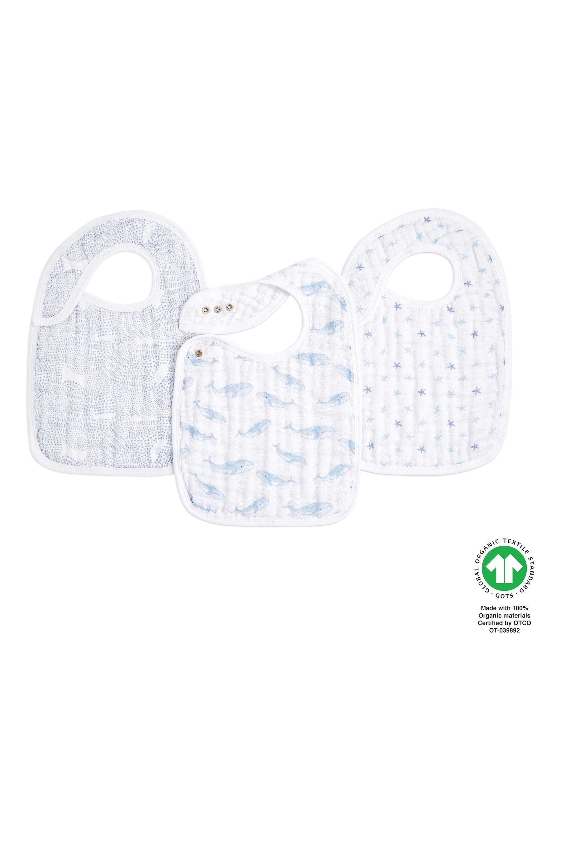Buy aden + anais™ Snap Bibs Cotton Muslin 3 Pack Rising Star from the