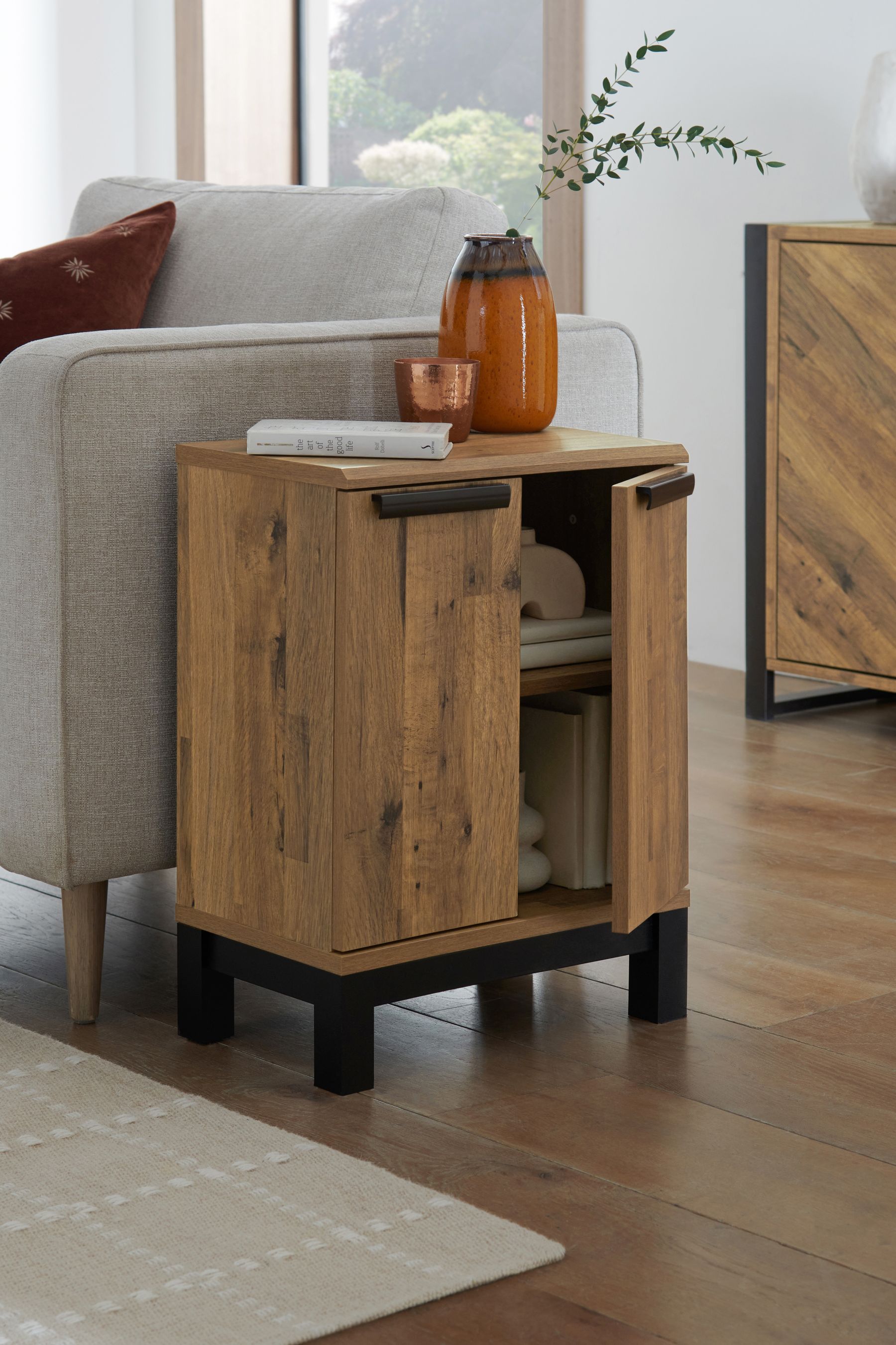 Buy Dark Bronx Oak Effect Side Table from the Next UK online shop