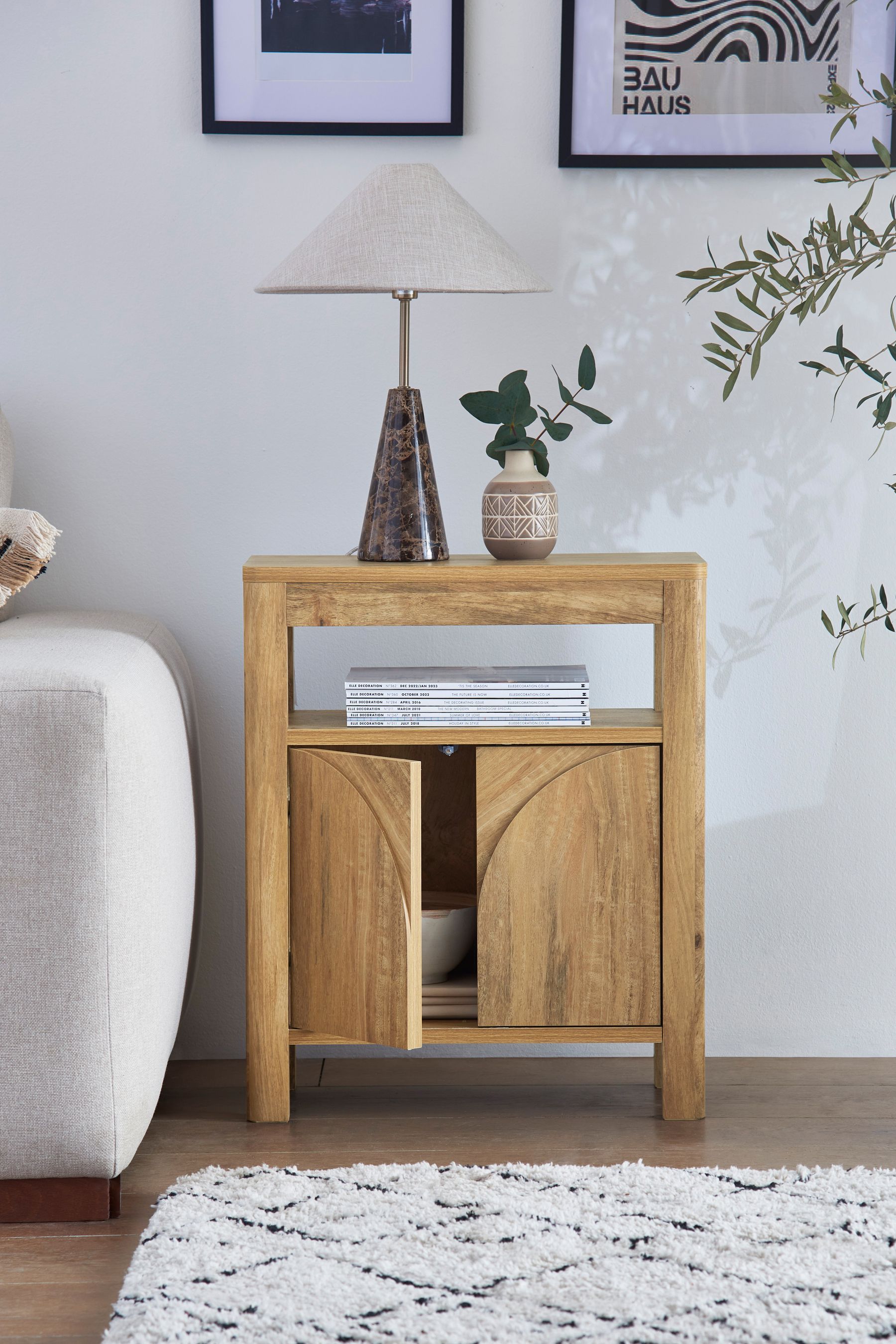 Buy Natural Arches Mango Wood Effect Storage Side Table from the Next