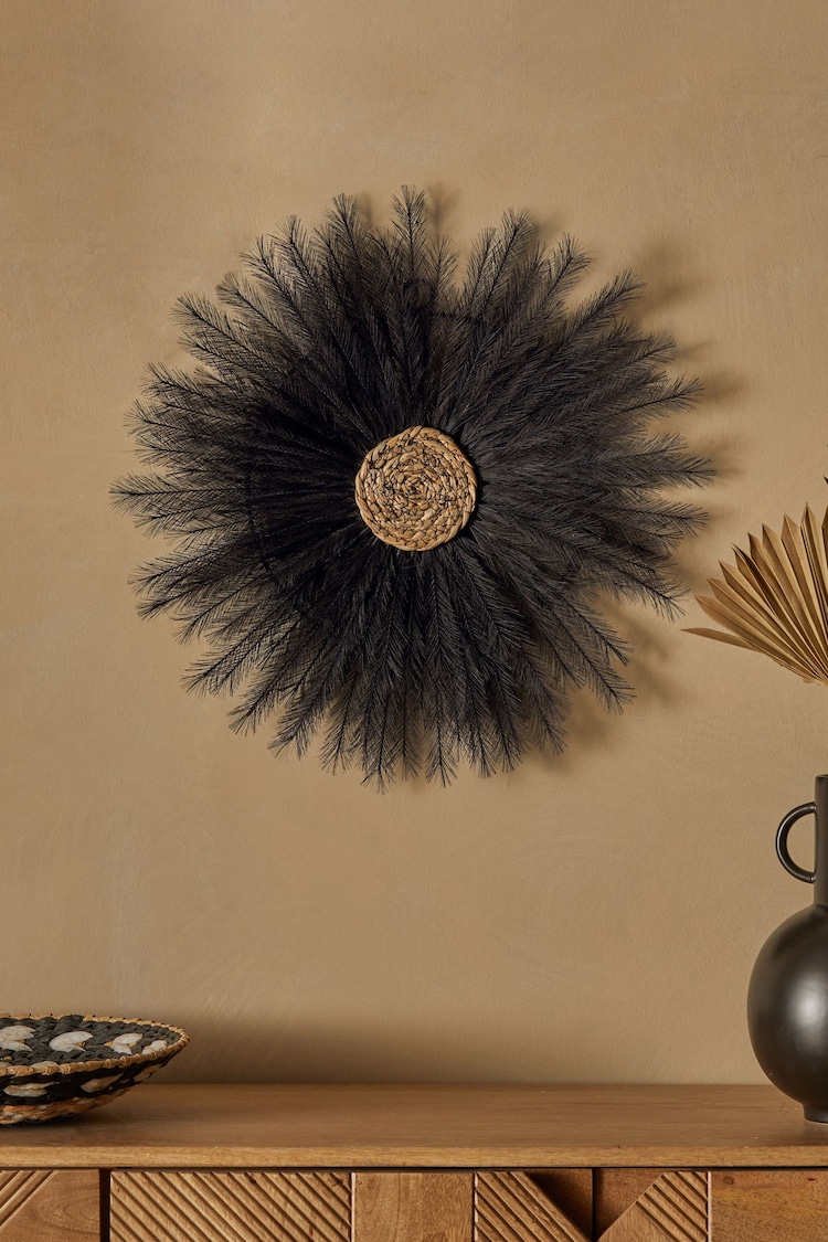 Black Pampas Grass Wheel Wall Art - Image 1 of 1