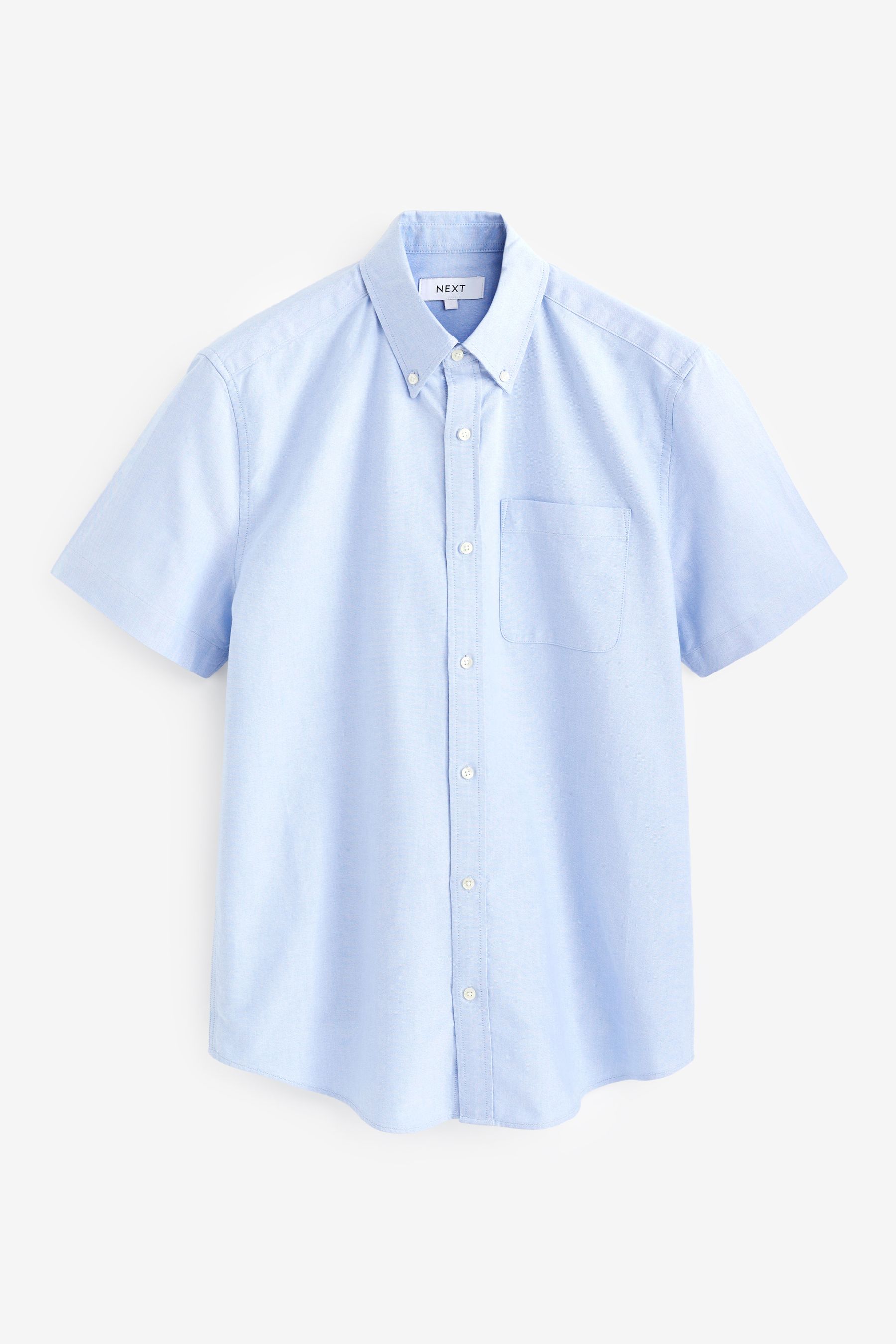 Buy White/Blue 2 Pack Short Sleeve Oxford Shirt Multipack from the Next