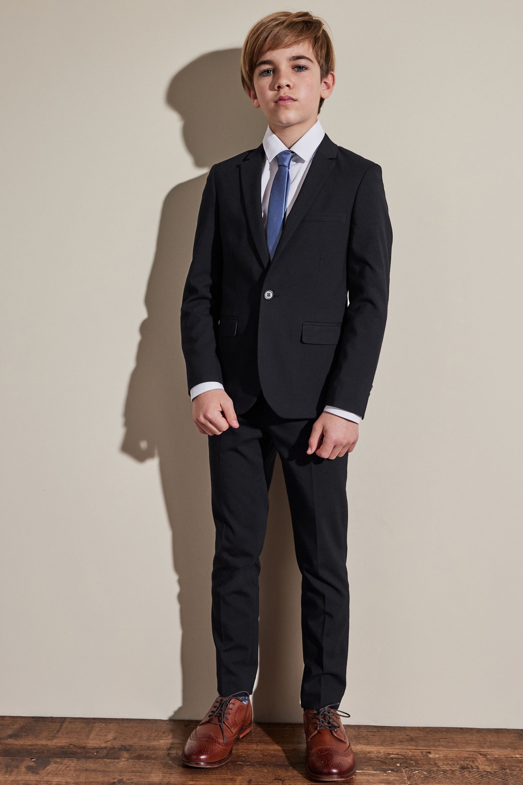 Buy Navy Blue Skinny Fit Suit Trousers (12mths-16yrs) from the Next UK ...