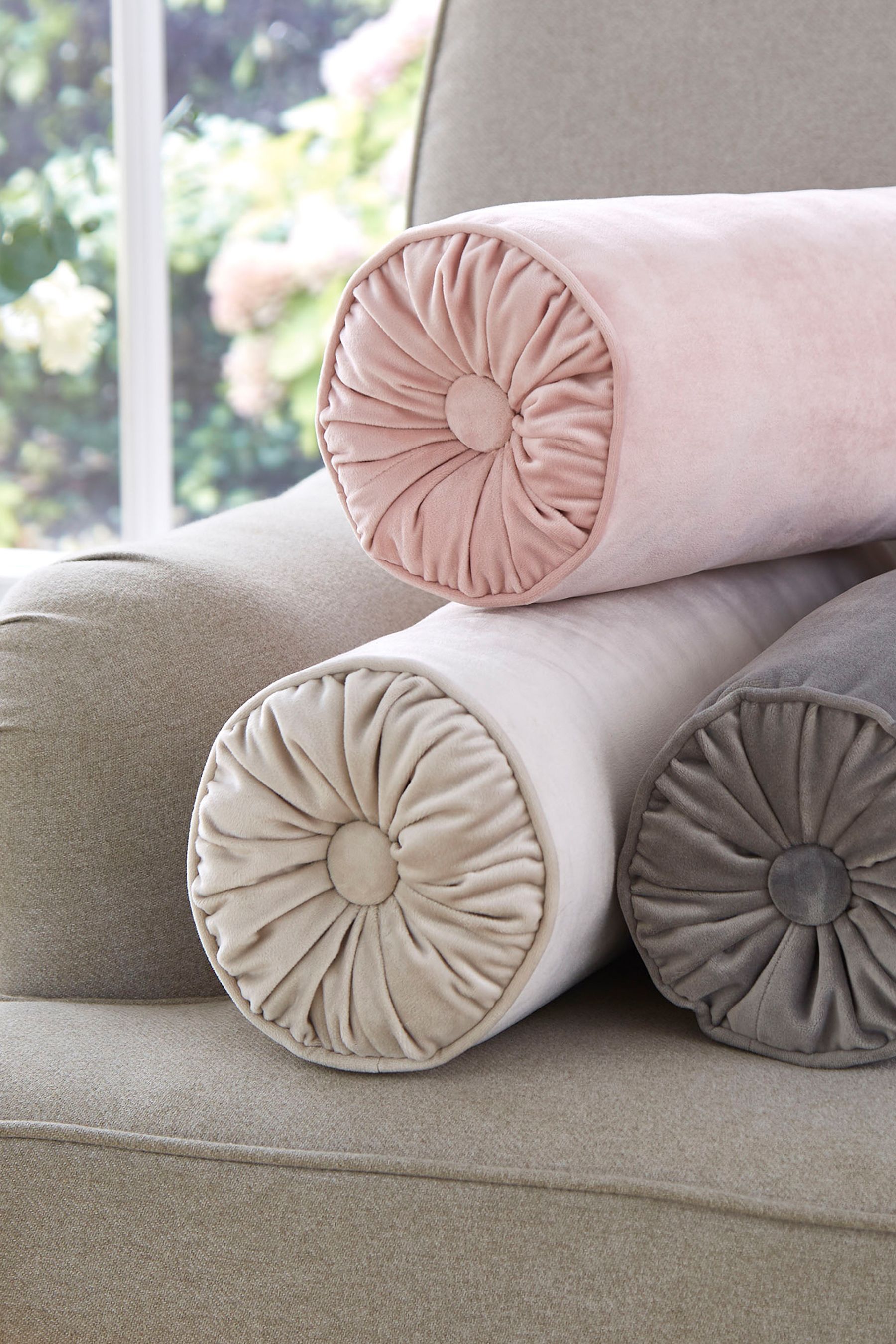 Buy Laura Ashley Almond Rosanna Bolster Cushion from the Next UK online