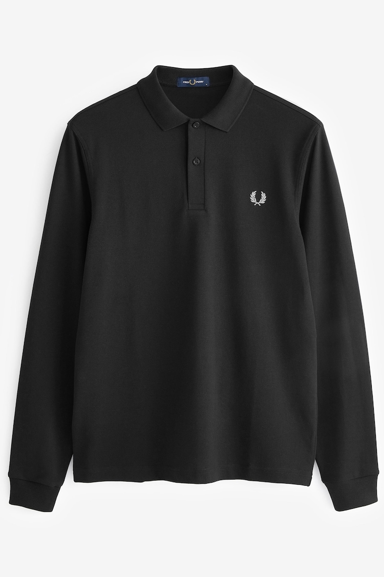 Черный/хром - Однотонная рубашка поло Fred Perry - Image 1 of 1
