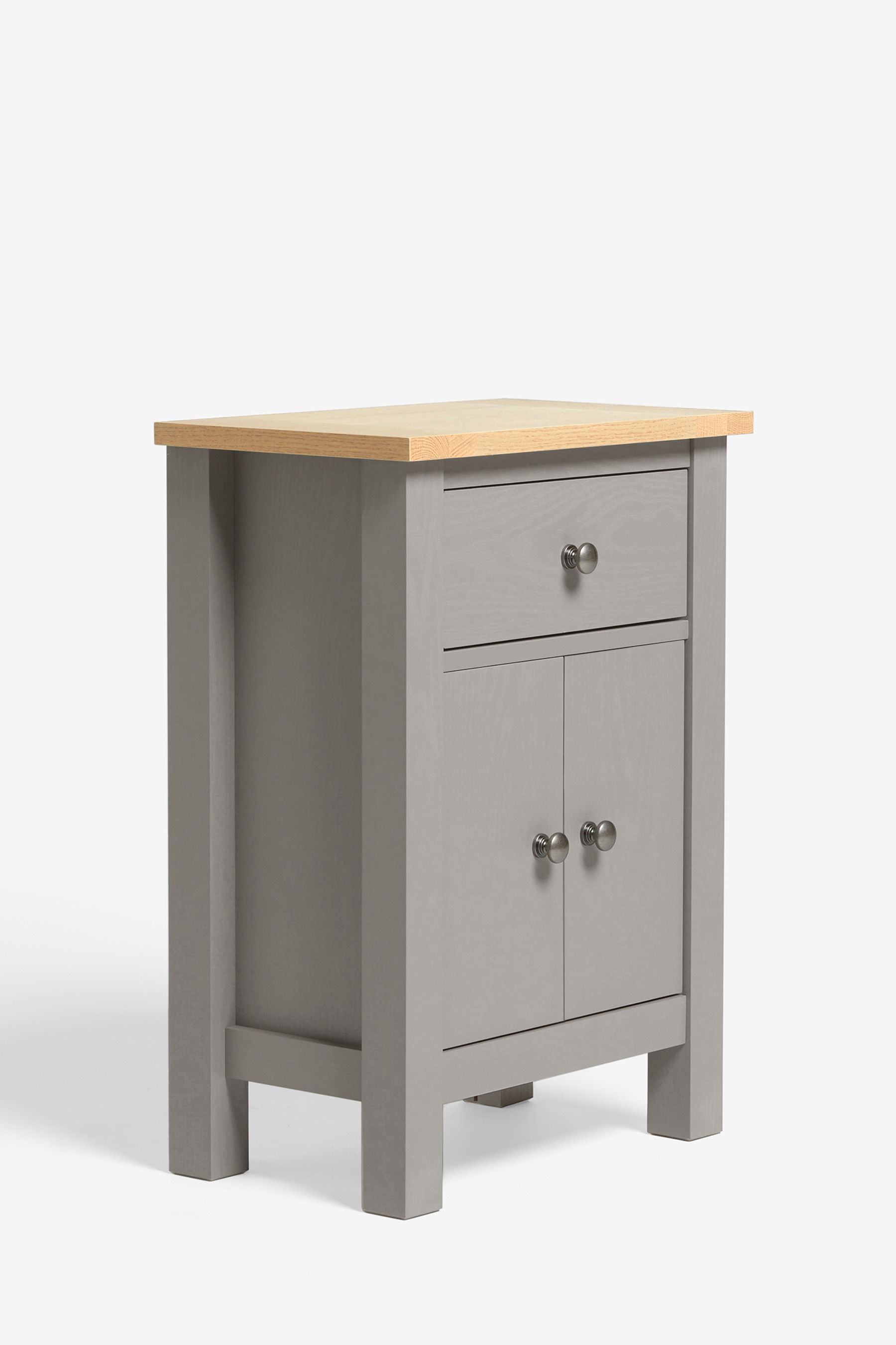 Buy Dove Grey Malvern Oak Effect Storage Side Table from the Next UK
