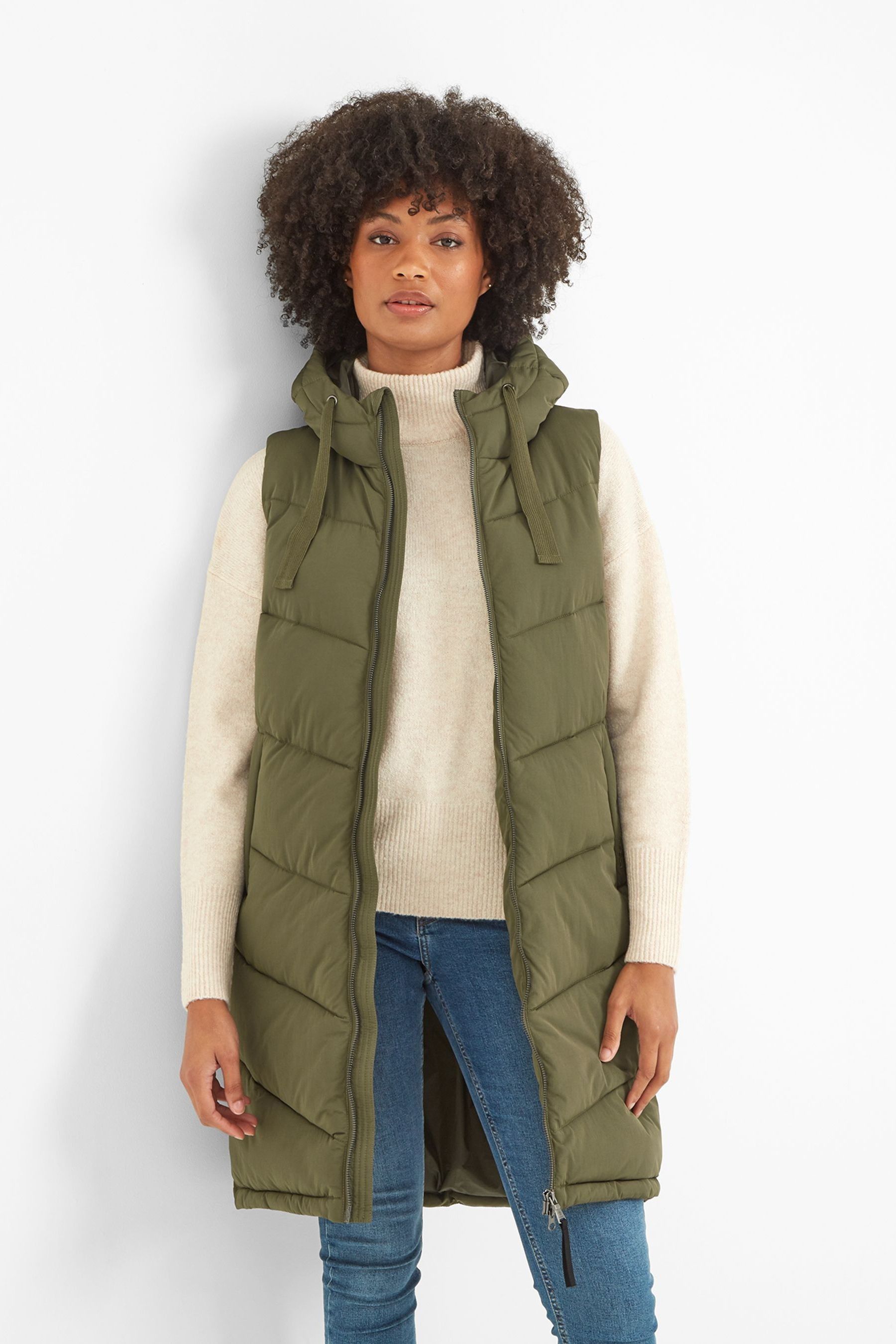 Buy Tog 24 Womens Green Ranskill Long Padded Gilet from Next Ireland