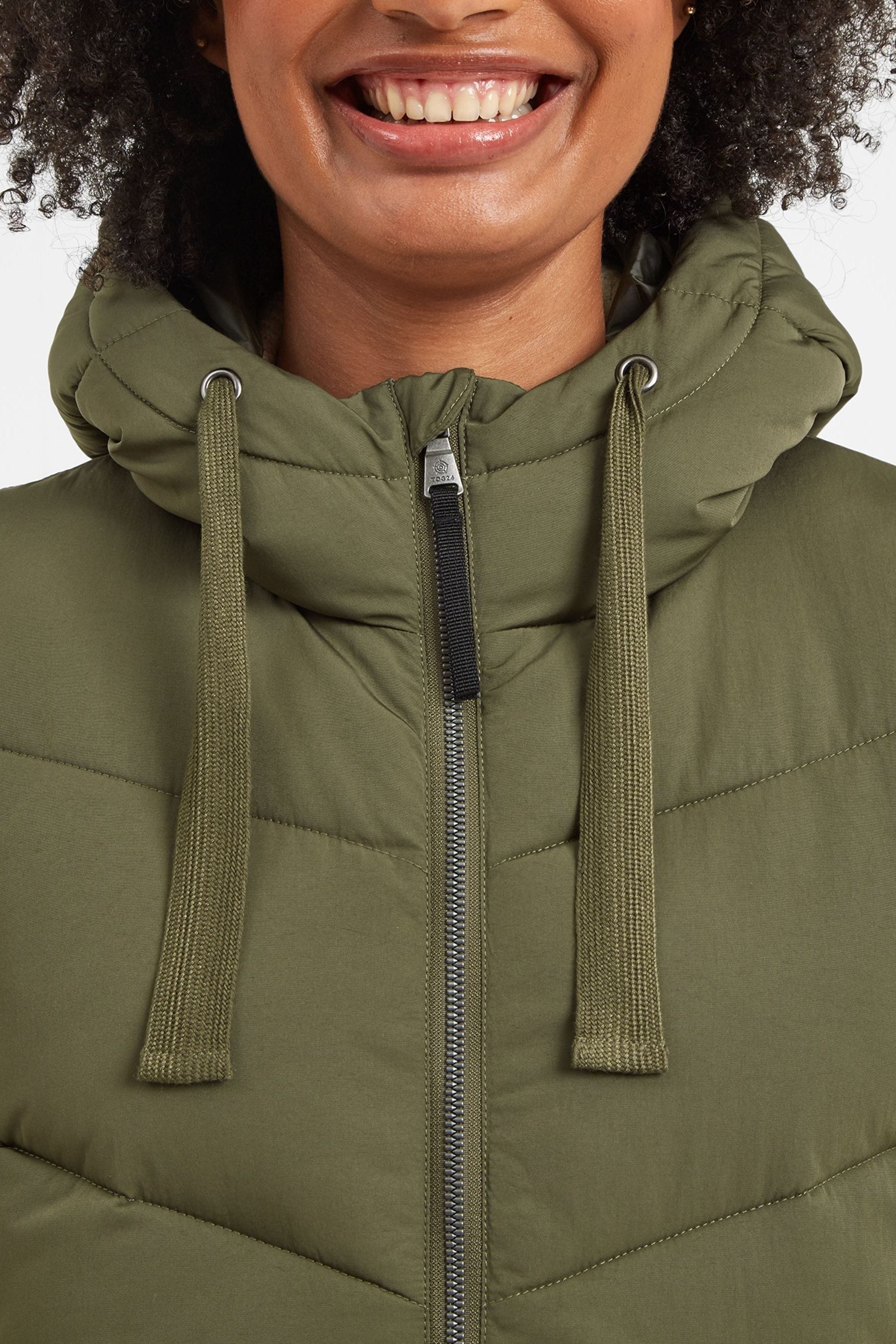 Buy Tog 24 Womens Green Ranskill Long Padded Gilet from Next Ireland