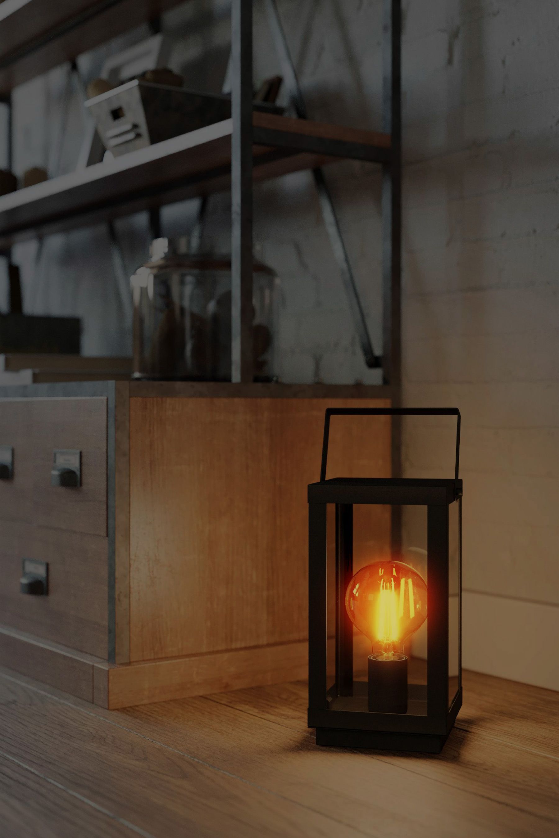 Buy Eglo Black Bradford 1 Light Lantern Table Lamp from the Next UK
