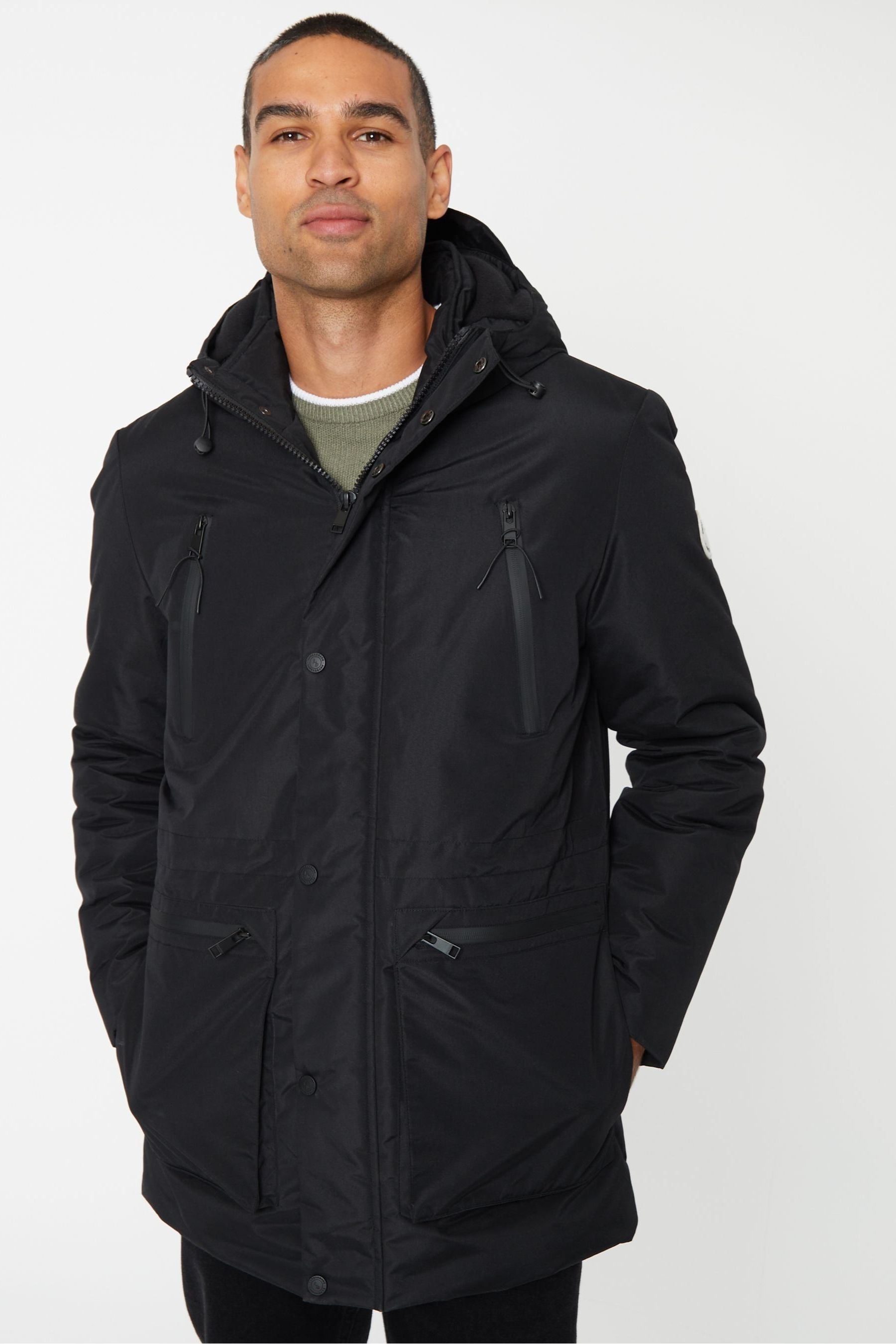 Buy Threadbare Black Utility Hooded Jacket from the Next UK online shop