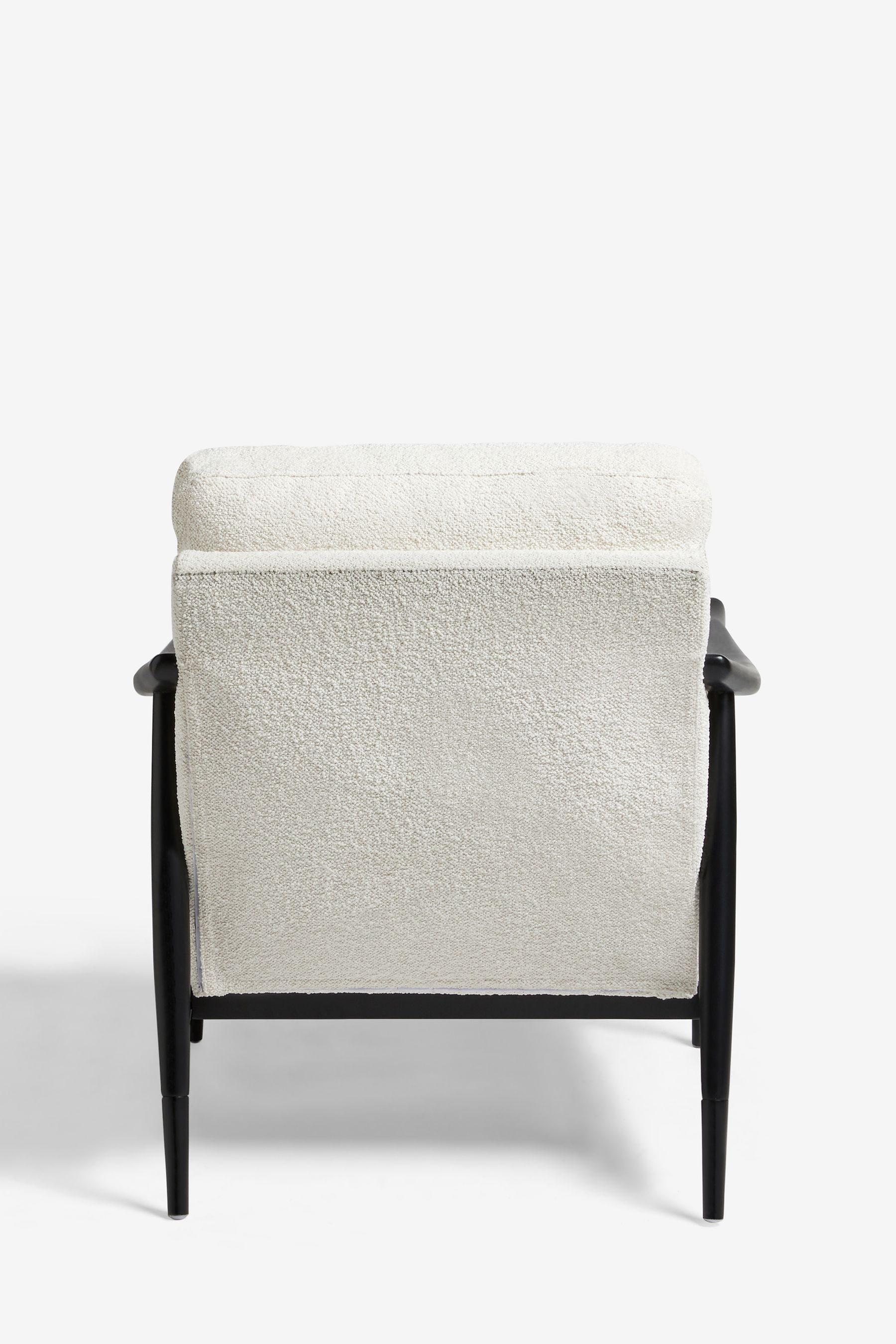 Buy Casual Boucle Oyster Natural Flinton Wooden Black Leg Accent Chair