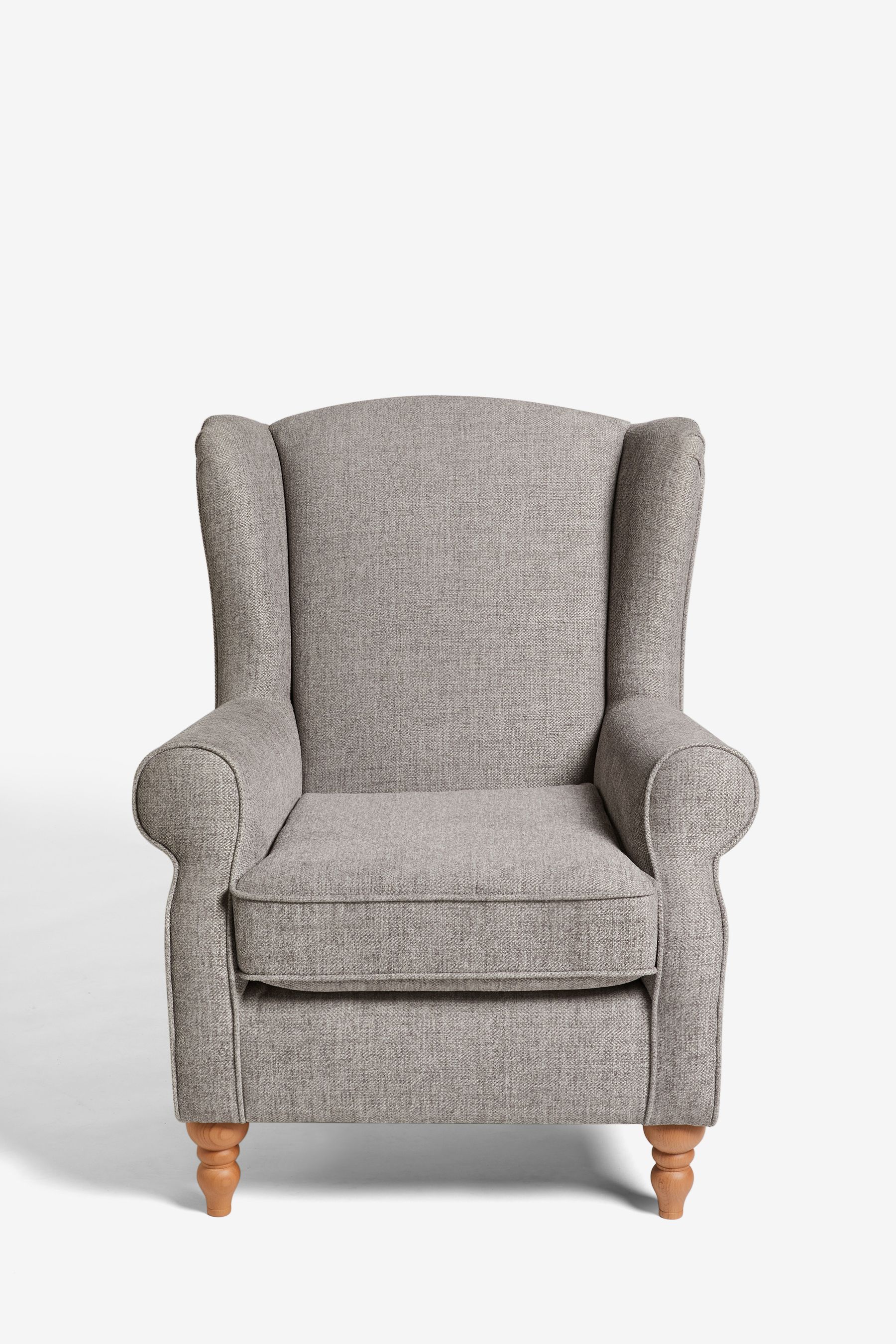 Buy Woven Chenille Light Grey Sherlock Highback Armchair from the Next