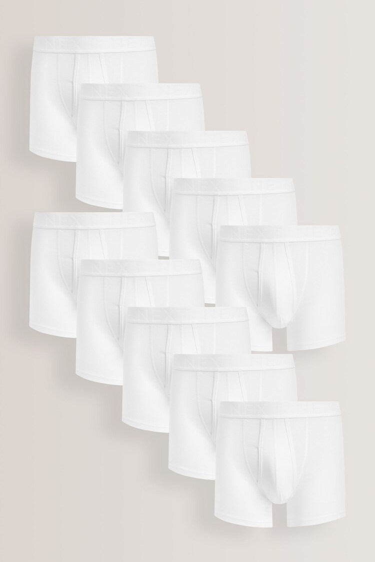 White 10 pack A-Front Boxers - Image 1 of 1