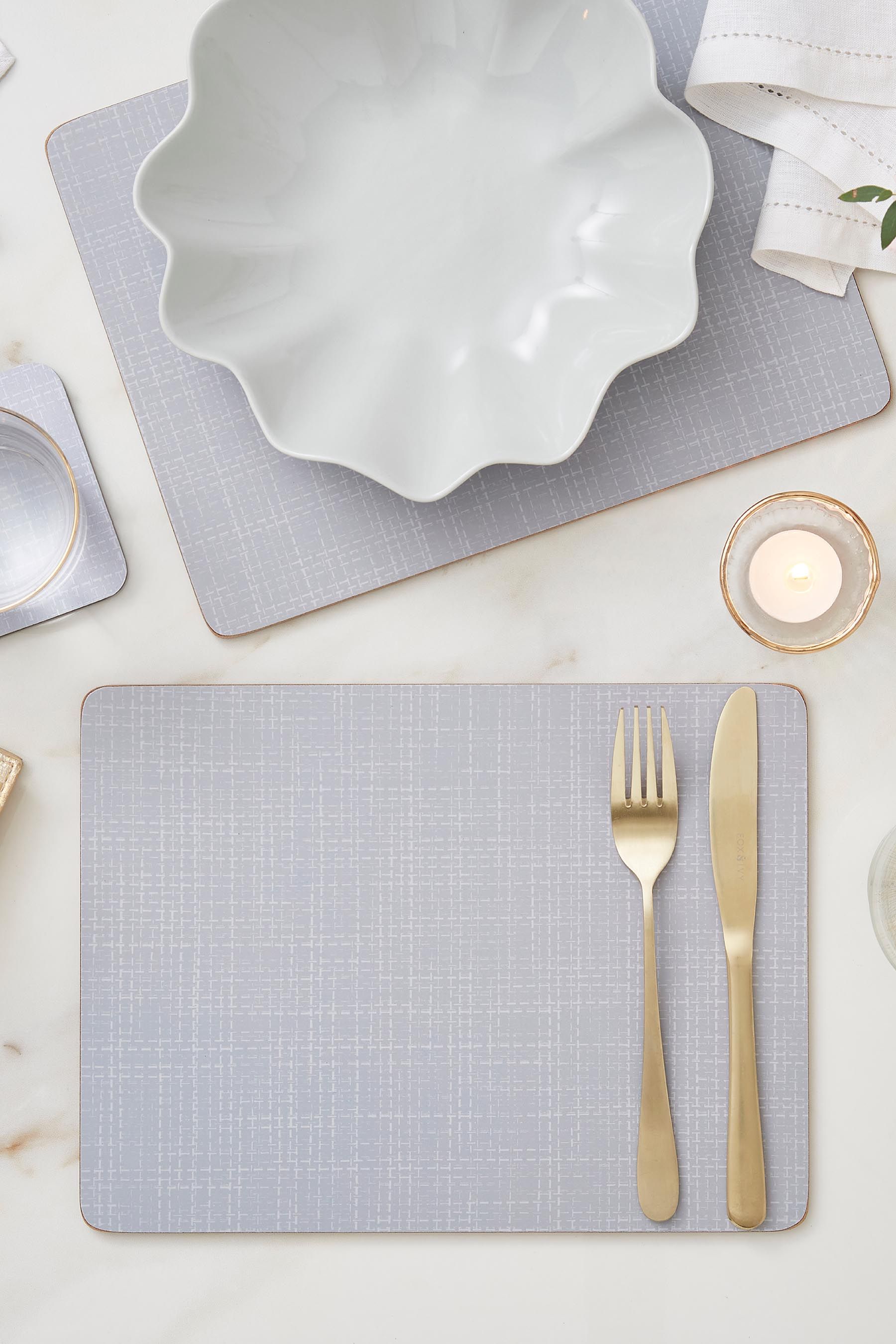 Buy Pimpernel Large Set of 4 Hessian Grey Placemats from Next Ireland