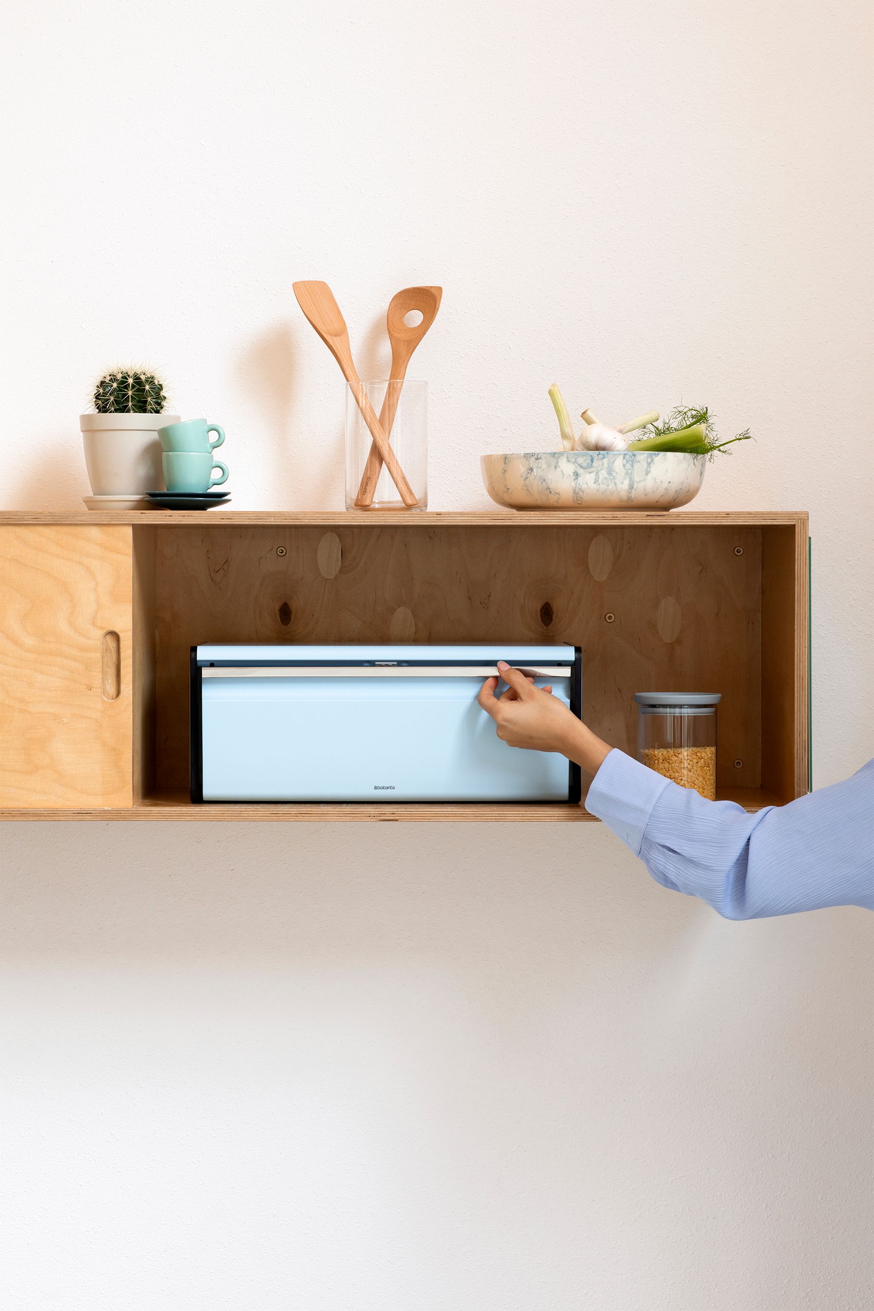 Buy Brabantia Blue Fall Front Bread Bin from the Next UK online shop