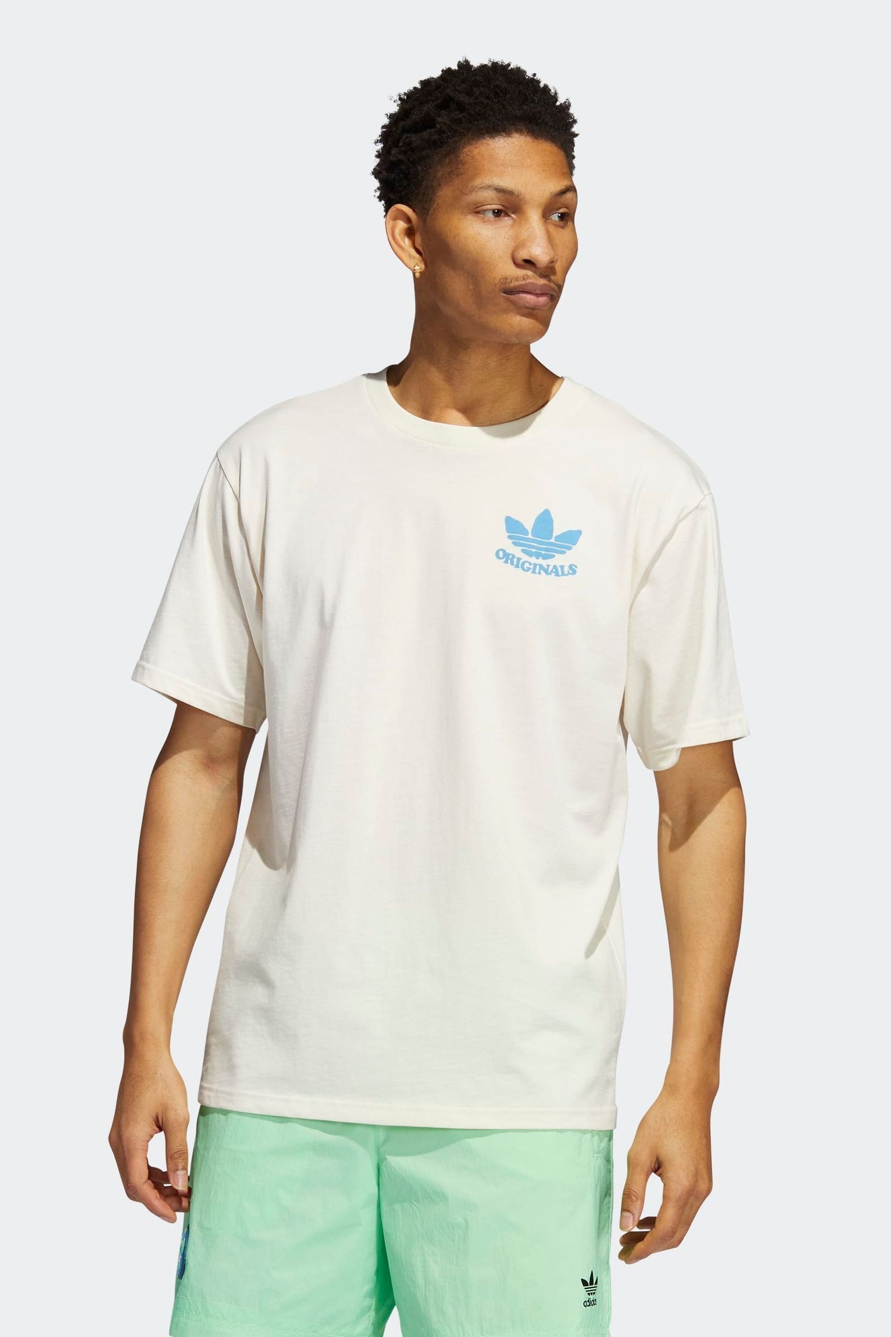 Buy adidas Originals White Happy Earth T-Shirt from the Next UK online shop