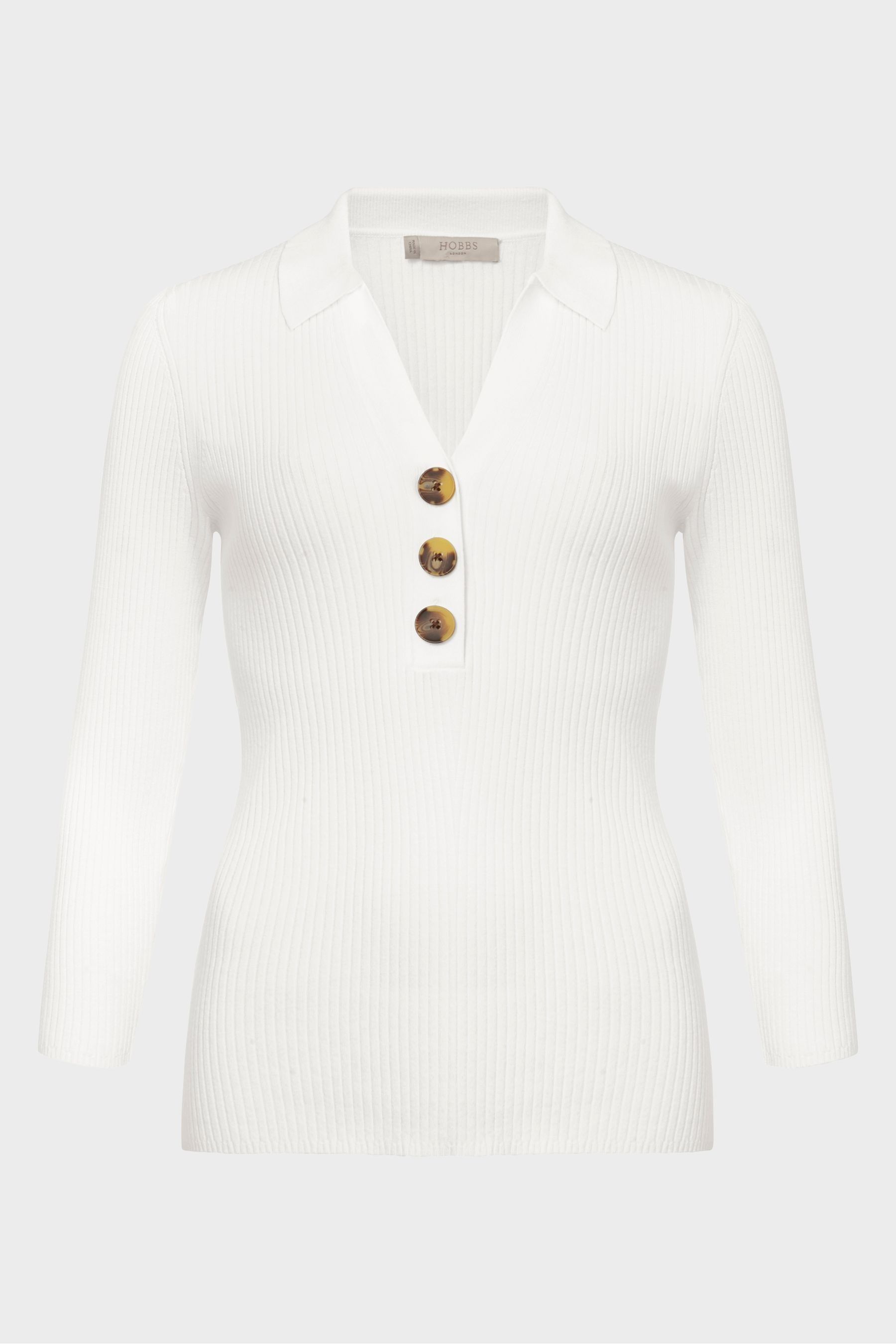 Buy Hobbs Cream Edie Knitted Shirt from the Next UK online shop