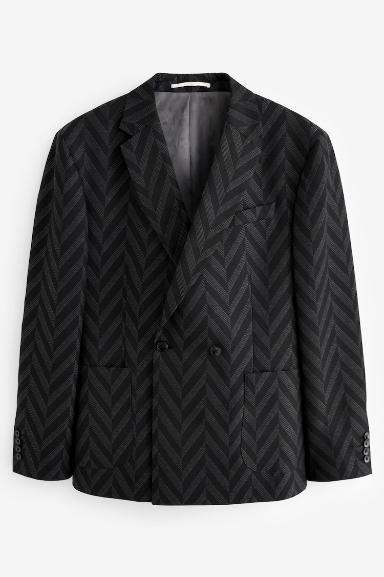 Charcoal Grey EDIT Relaxed Pattern Suit Jacket - Image 1 of 1