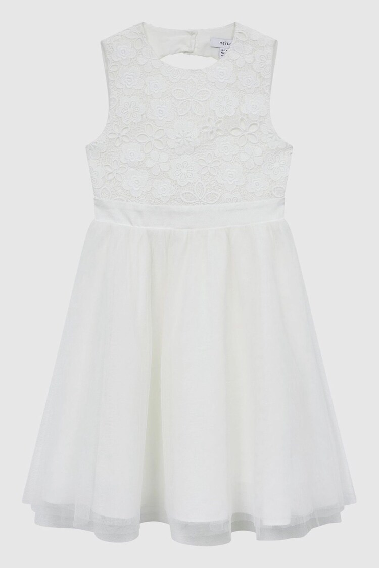 Reiss Ivory Kit Senior Lace Tulle Occasion Dress - Image 1 of 1