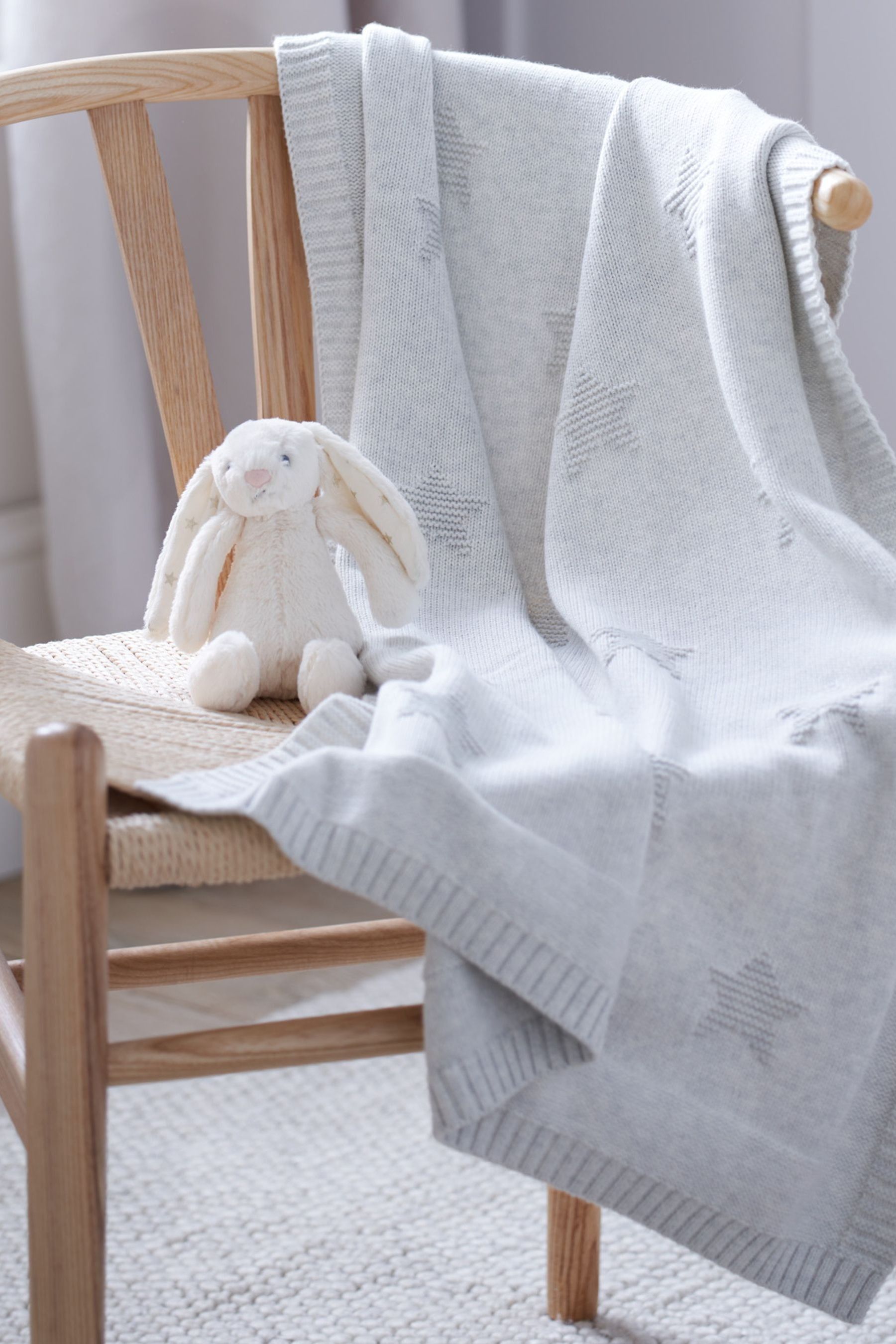Buy The White Company Grey Star Patchwork Baby Blanket from Next Turkey