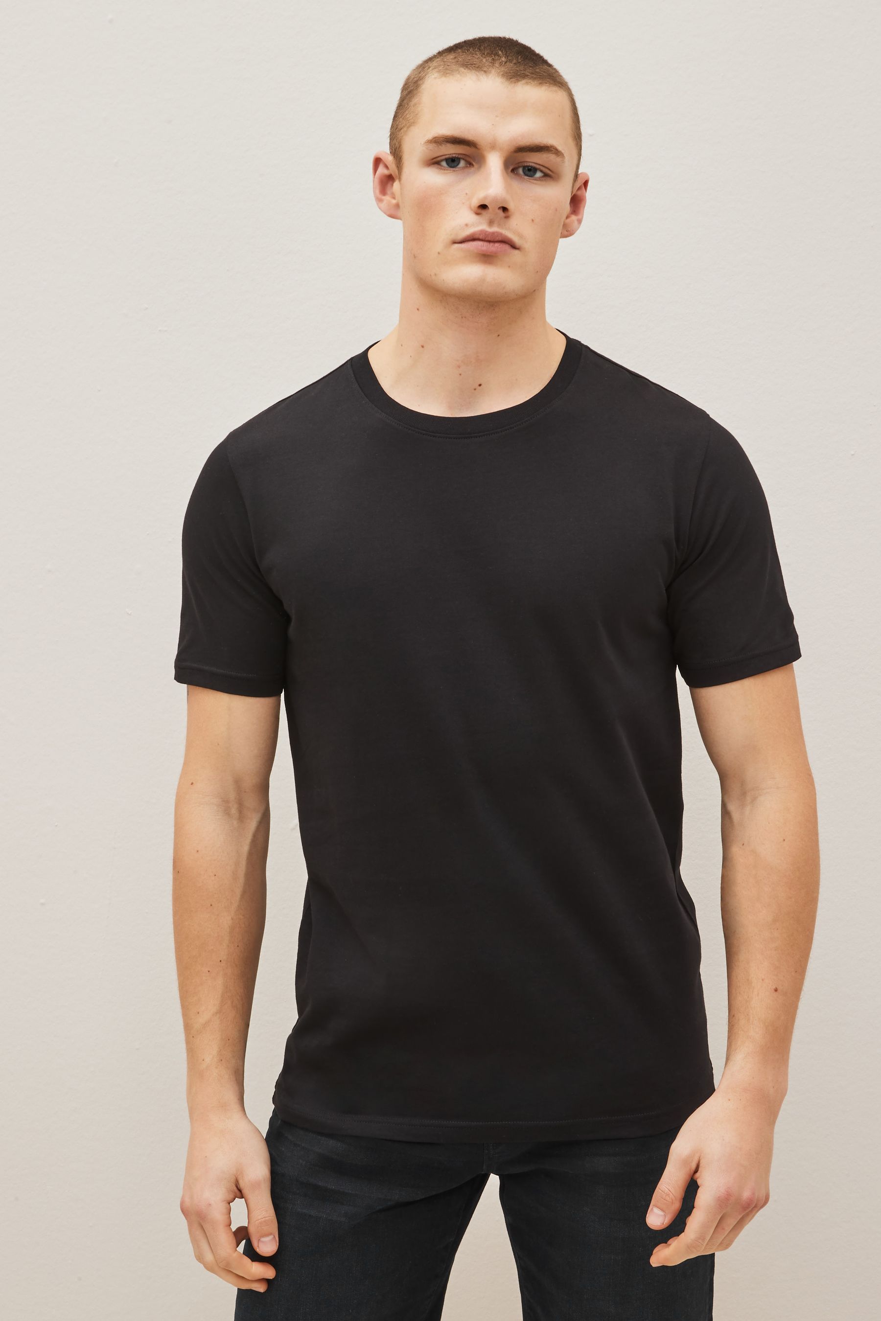 Buy Black/Slate/Grey Marl/White/Navy/Blue Slim T-Shirts 6 Pack from the ...
