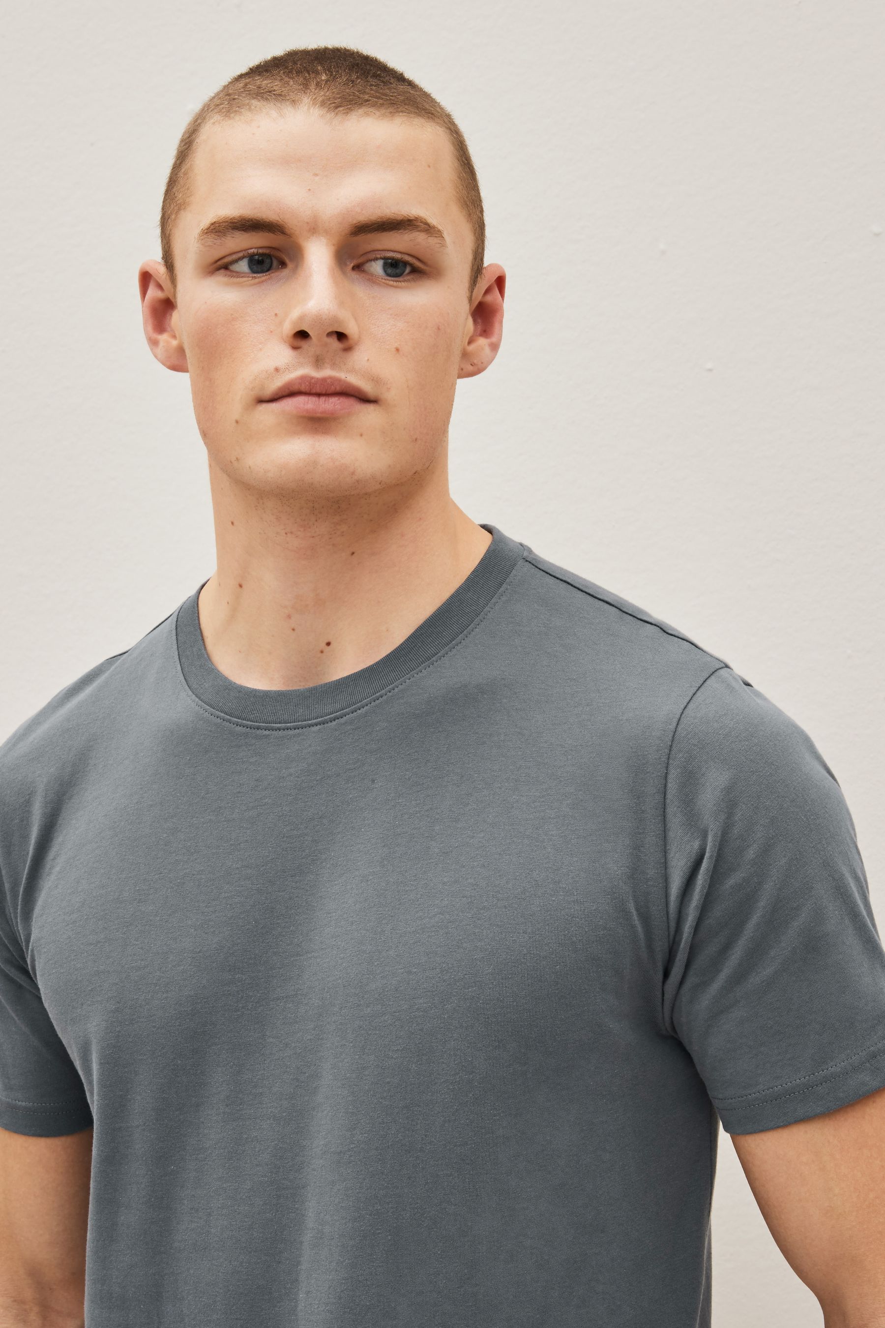 Buy Black/Slate/Grey Marl/White/Navy/Blue Slim T-Shirts 6 Pack from the ...