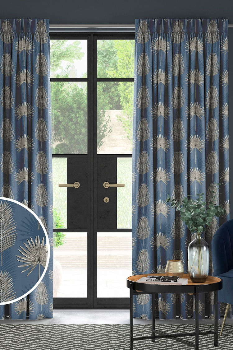 Ink Blue Sellus Made To Measure 100% Cotton Curtains - Image 1 of 1