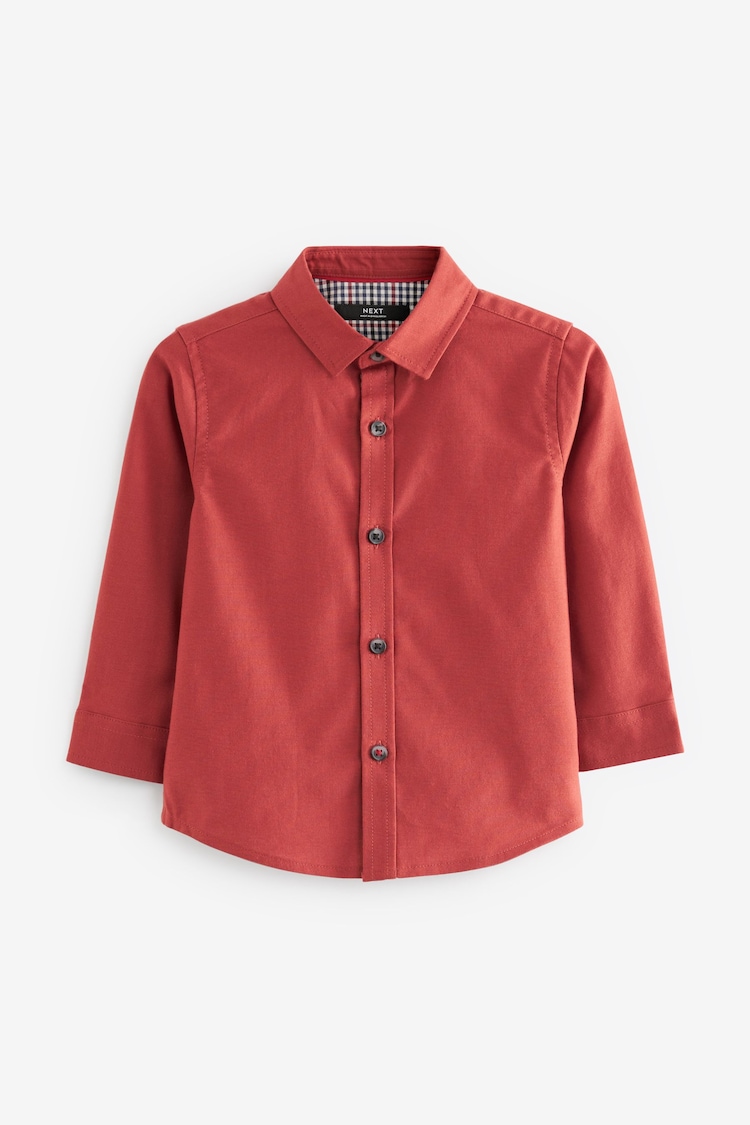 Rust Brown Long Sleeve Trimmed Oxford Shirt (3mths-7yrs) - Image 1 of 1