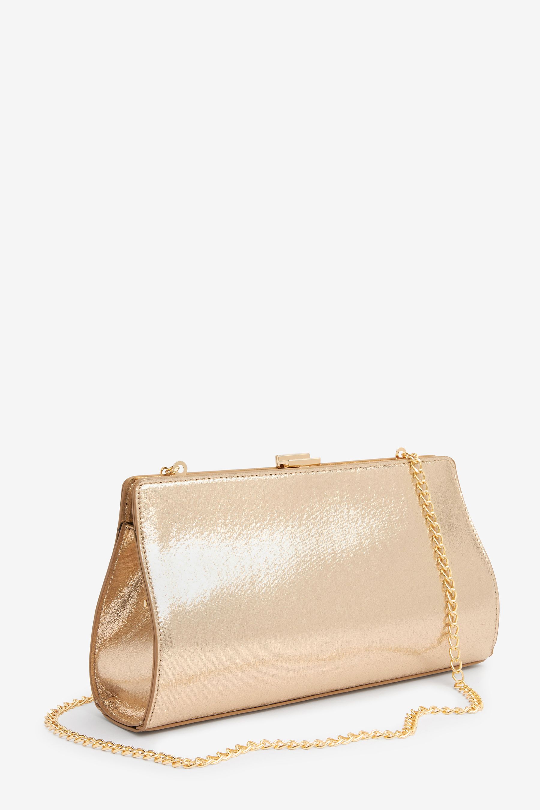 Buy Gold Structured Clutch Bag from Next Ireland