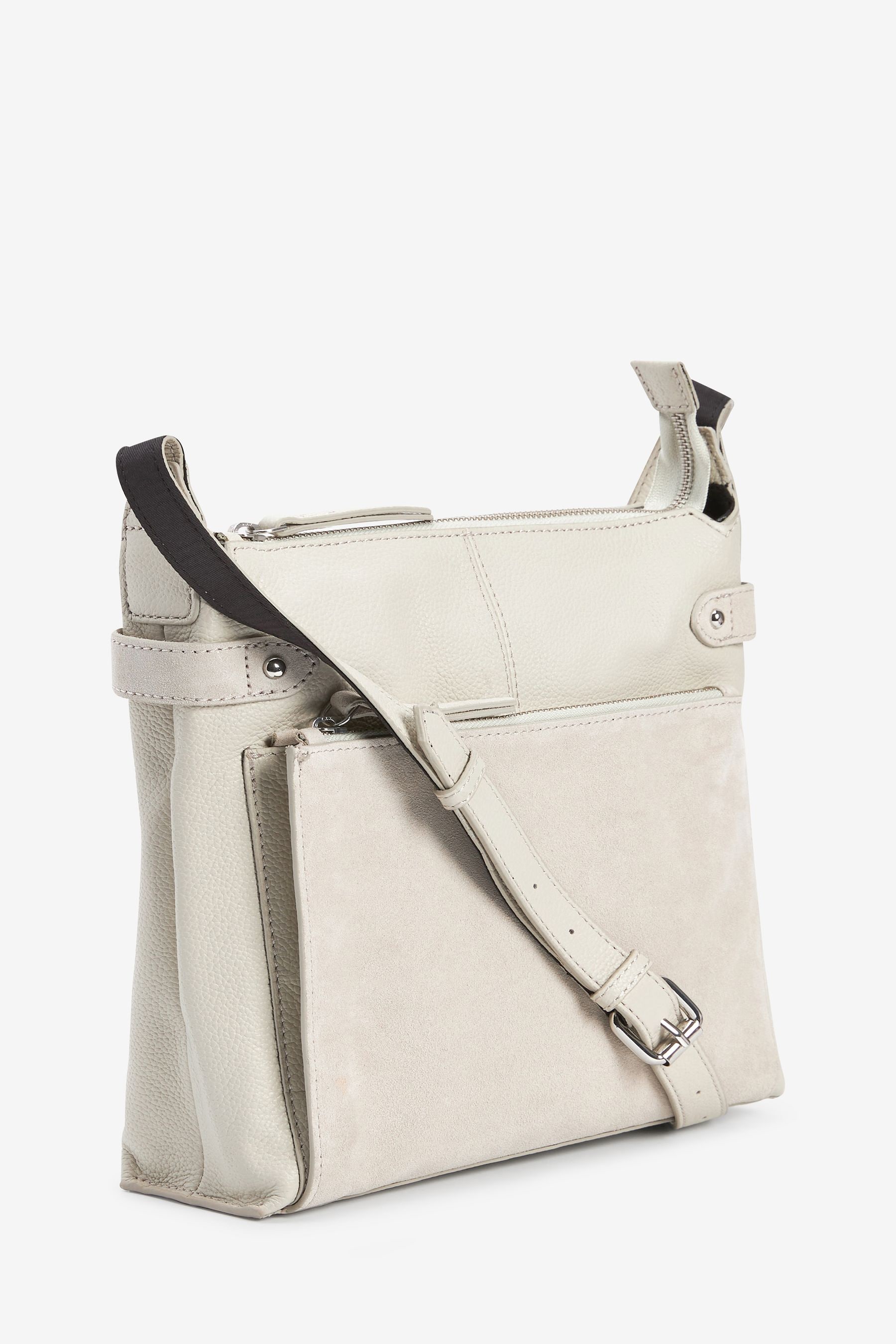 Buy Bone Cream Leather Pocket Messenger Bag from the Next UK online shop