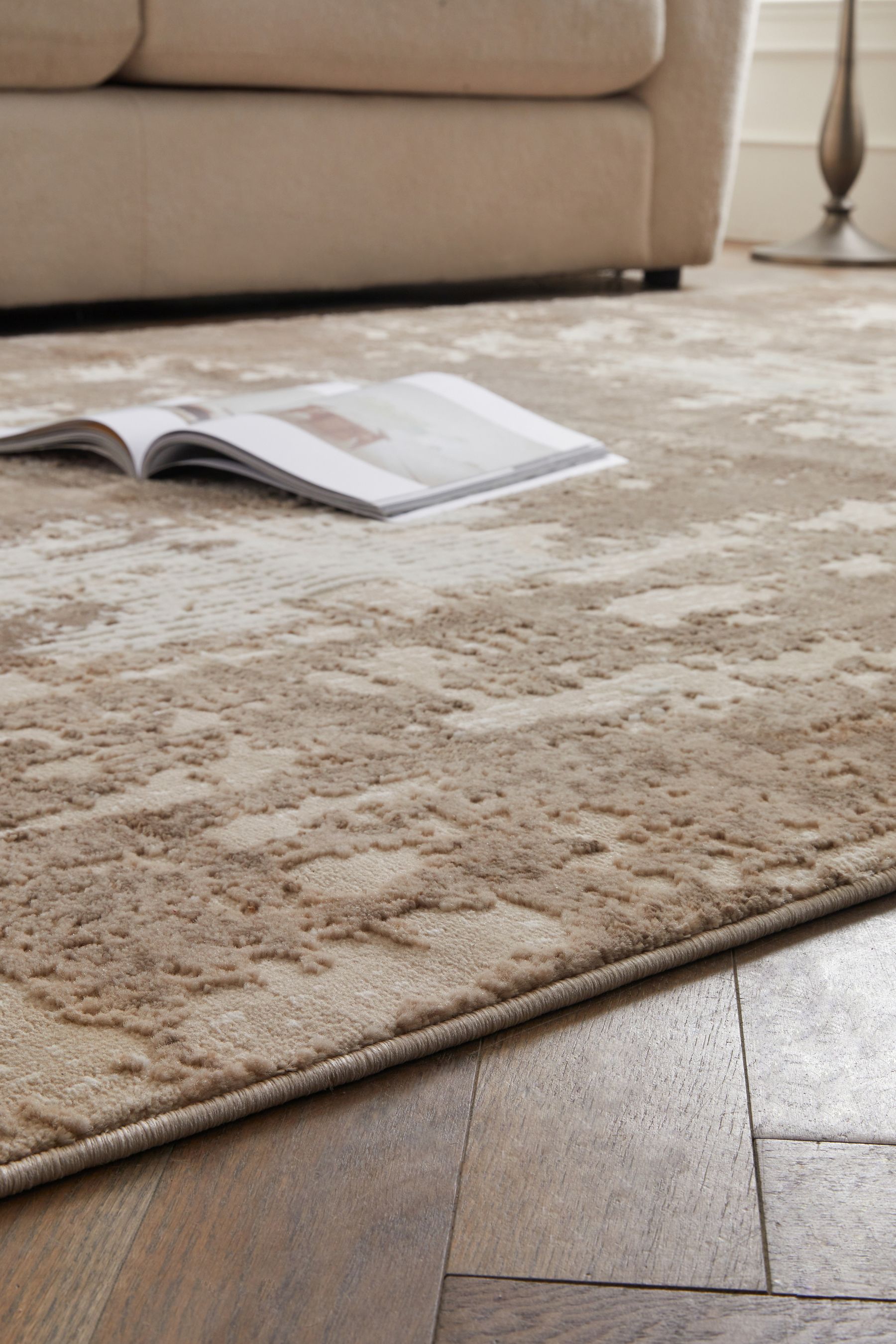 Buy Champagne Gold Mica Abstract Rug from the Next UK online shop