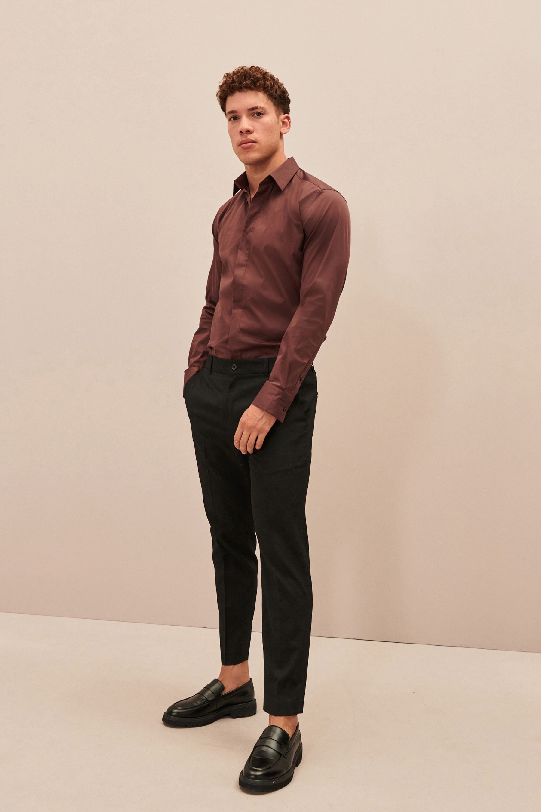 Buy Black EDIT Slim Fit Trousers from Next Luxembourg