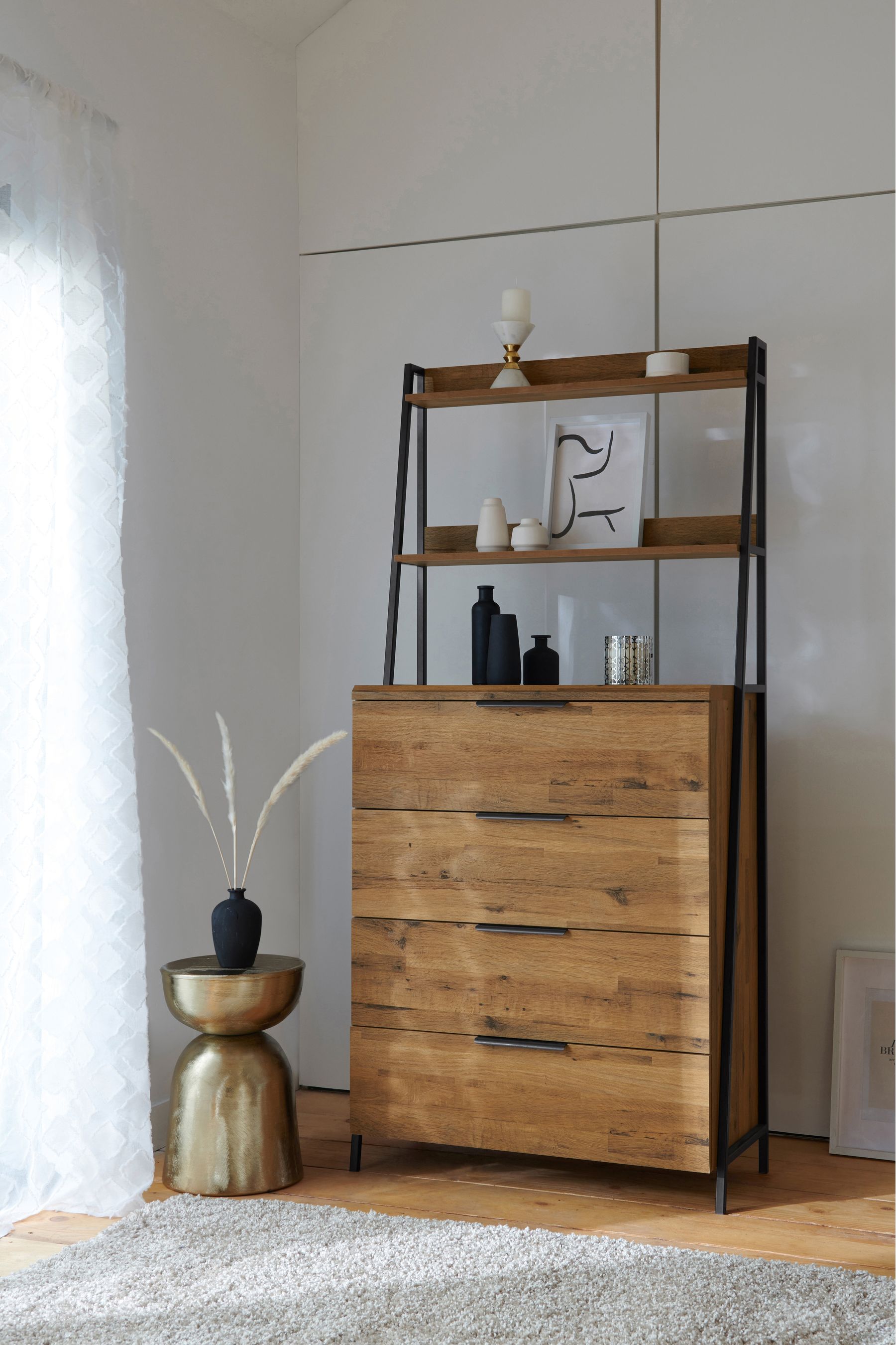 Buy Black Bronx Ladder Oak Effect Chest of Drawers from the Next UK