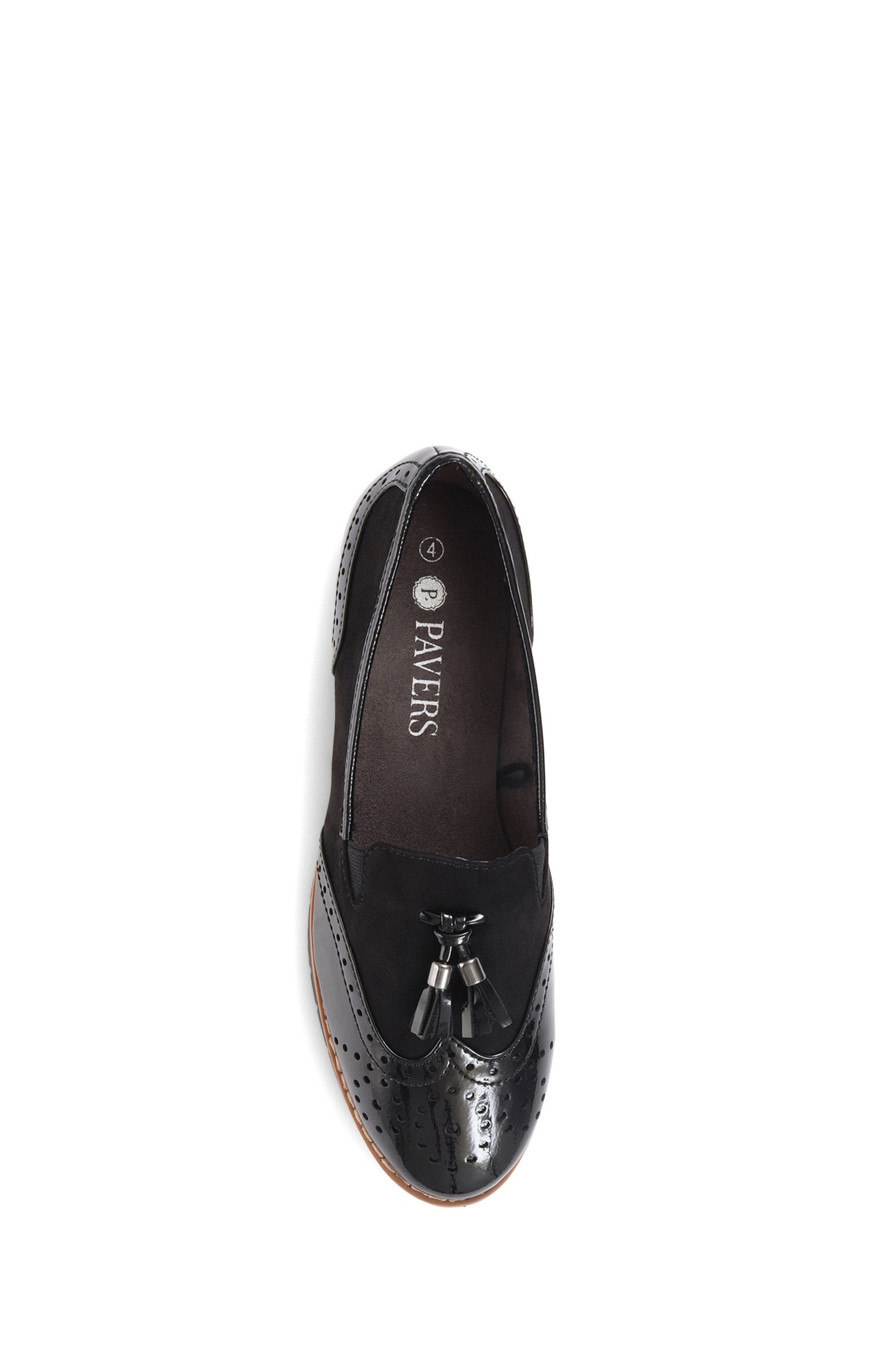 Buy Pavers Wide Fit Patent And Tassel Black Loafers from the Next UK