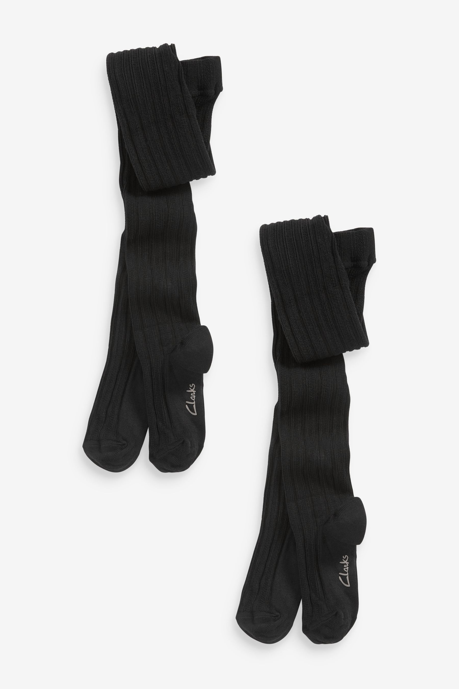 Buy Clarks Black Ribbed Tights 2 Pack From The Next Uk Online Shop