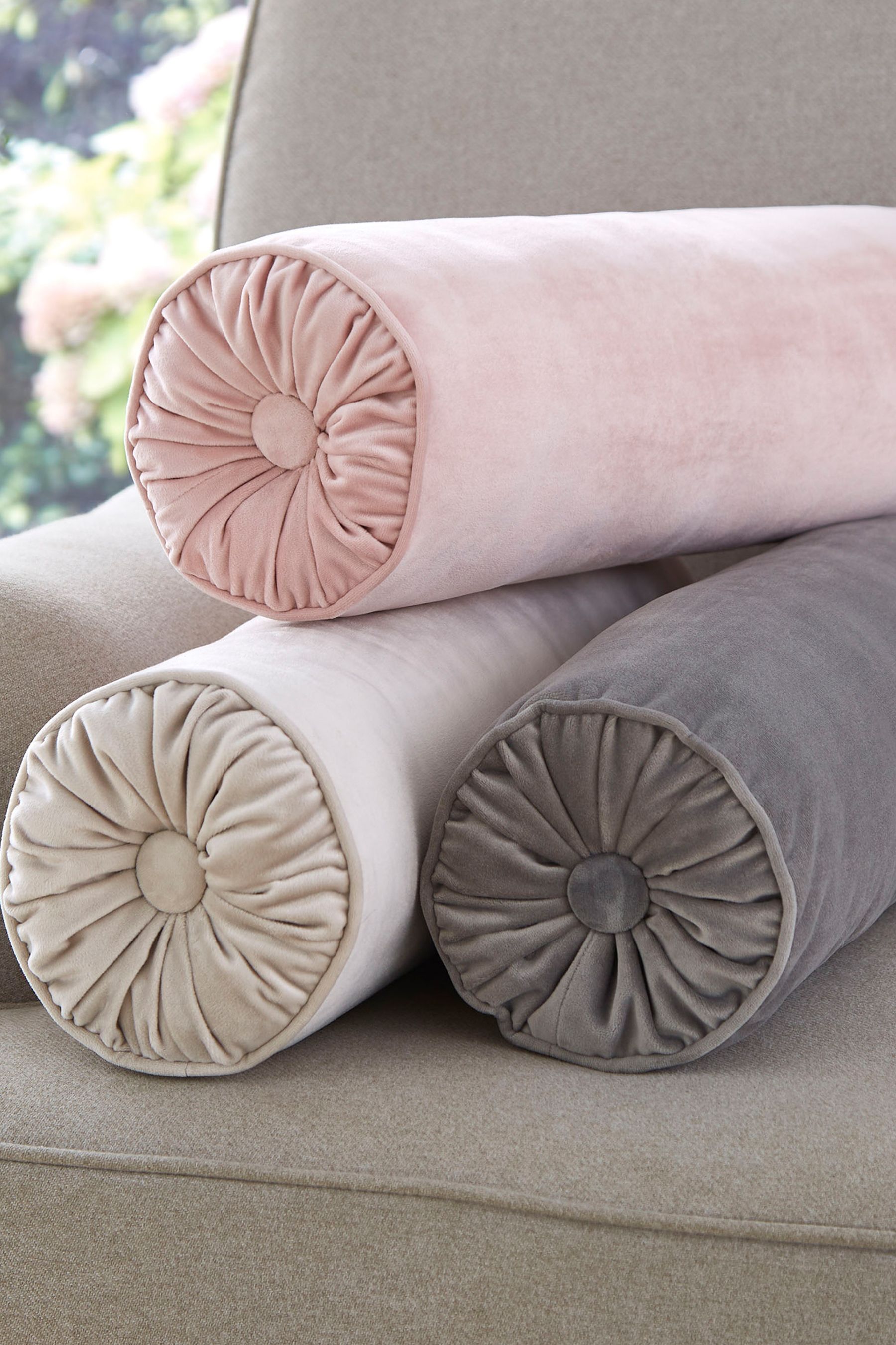 Buy Laura Ashley Blush Pink Rosanna Bolster Cushion from the Next UK