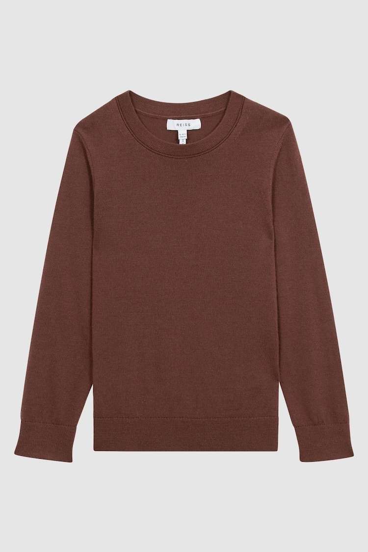 Reiss Rust Wessex Junior Crew Neck Knitted Jumper - Image 1 of 1