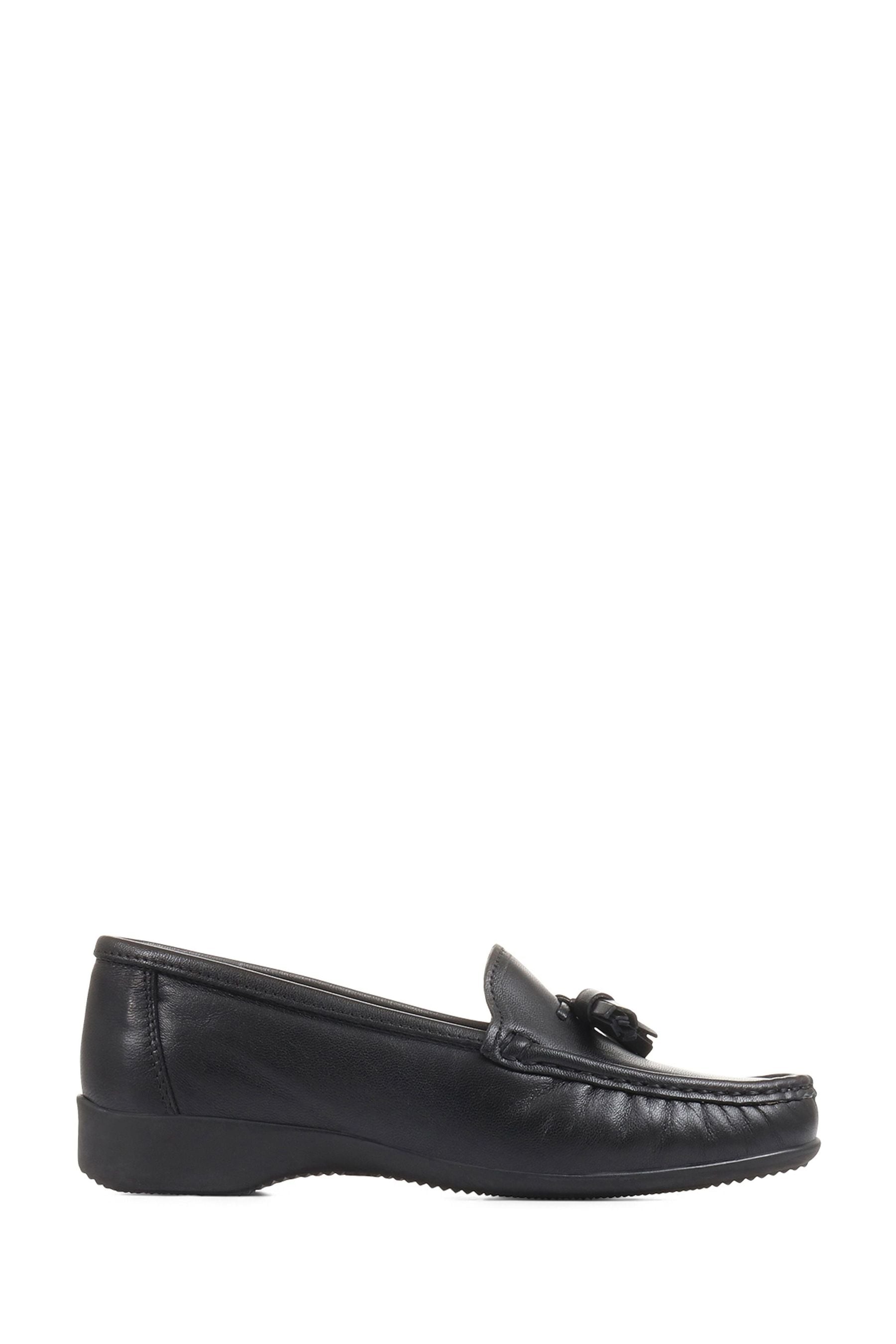 Buy Pavers Wide Fit Black Leather Loafers With Tassel from the Next UK
